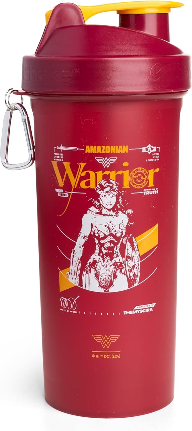 Smartshake Protein Shaker Bottle for Protein Mixes – 33 oz | Shaker Cups for Protein Shakes | Shaker Bottle | Protein Shaker Bottle| BPA Free Shaker | Wonder Women