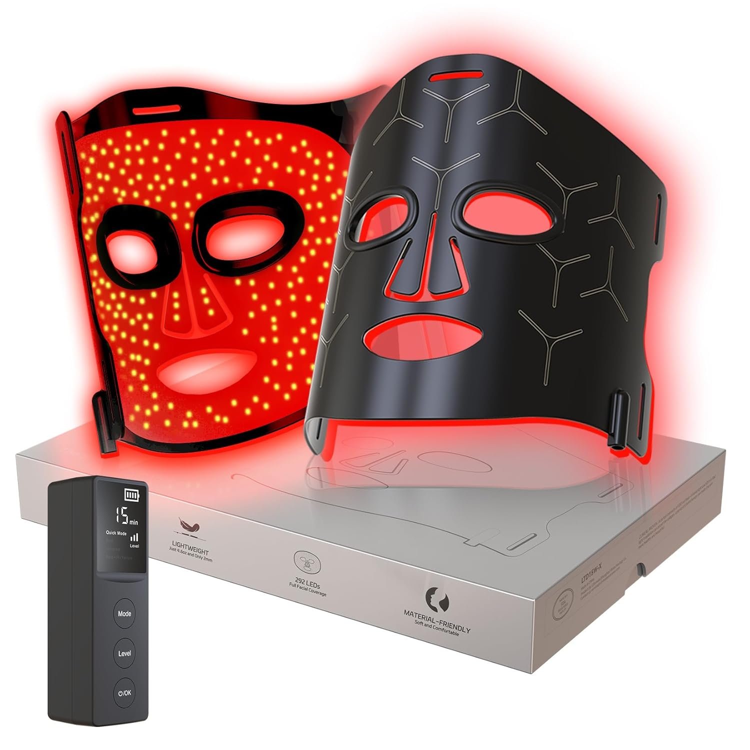 Infrared Red Light Therapy Mask: High Energy Skincare Device for Glowing Skin – Ultra-Thin 1.8mm 4.6oz, 830nm 633nm 590nm, Cordless Red Light Therapy for Face Luxury Gift – Generation II Updated