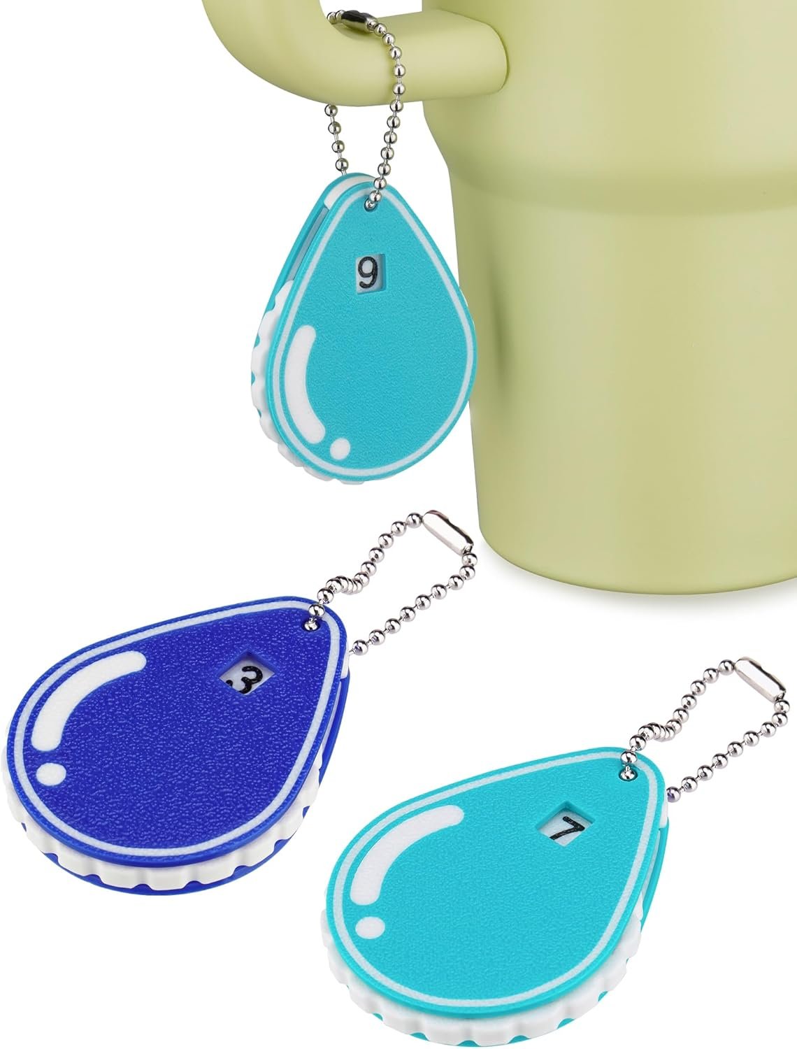 NiHome 2PCS Hydration Trackers, 3D Printed Daily Drink Water Reminder, Reusable Water Tracker for Fitness, Weight Loss, Water-Proof Cups Decor (Blue)