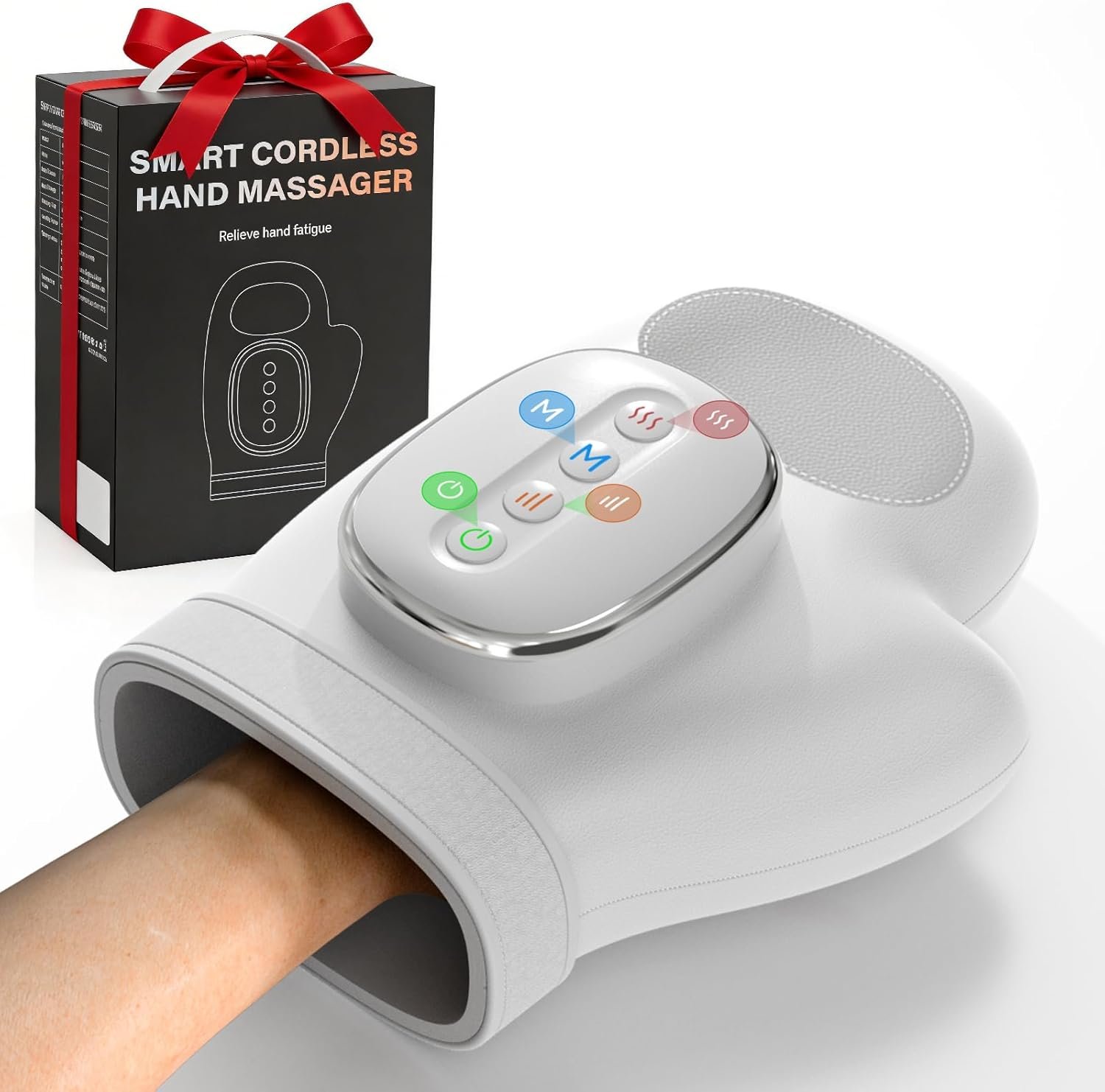 Hand Massager with Heat and Compression: 2026 New Cordless Electric Hand Massage for Arthritis Carpal Tunnel, 3 Massage 4 Temperatures 5 Compression Wrist Finger Massager, Gifts for Women Men, Grey