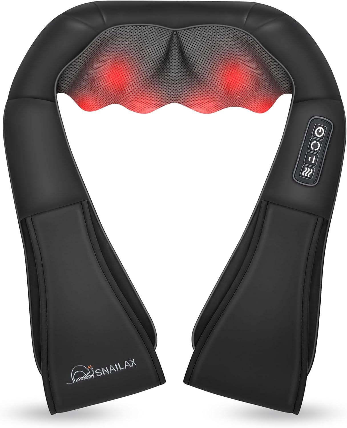 Snailax Shiatsu Neck and Shoulder Massager – Back Massager with Heat, Deep Kneading Electric Massage Pillow for Neck, Back, Shoulder,Foot,Body