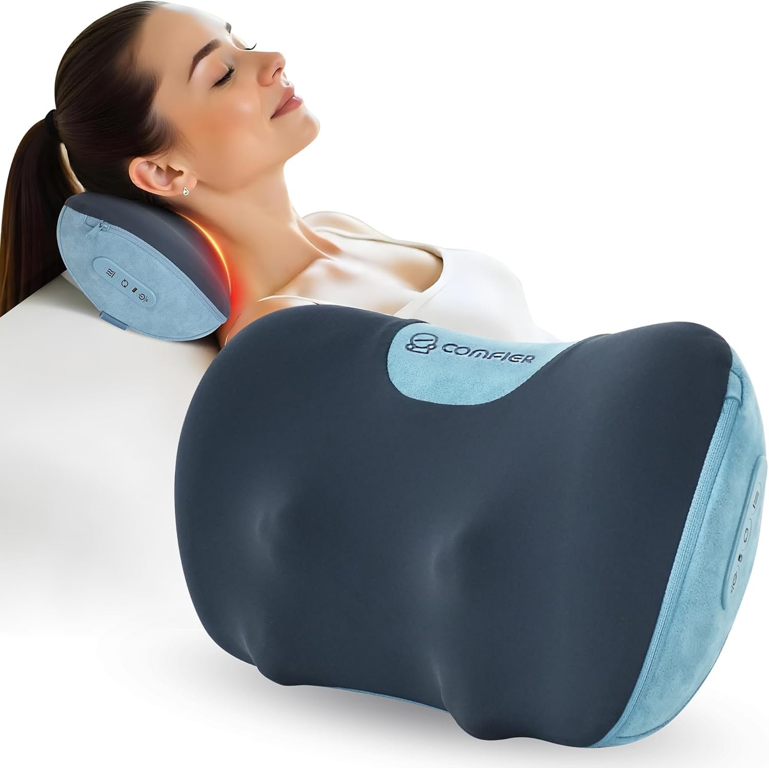 COMFIER Shiatsu Neck and Back Massager with Heat, [2026] Mothers Day Gifts for Mom, Massager Pillow with 3D Kneading Deep Tissue, Cordless & Portable, Soothes Muscle Tension at Home, Office, Travel