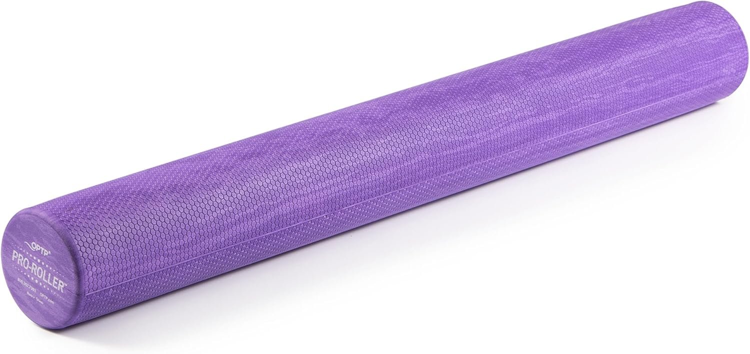 OPTP PRO-Roller Standard Density Foam Roller – Medium Density Foam Roller for Physical Therapy, Pilates, Yoga Foam Roll Exercises, and Muscle Recovery – Purple 36″ x 4″