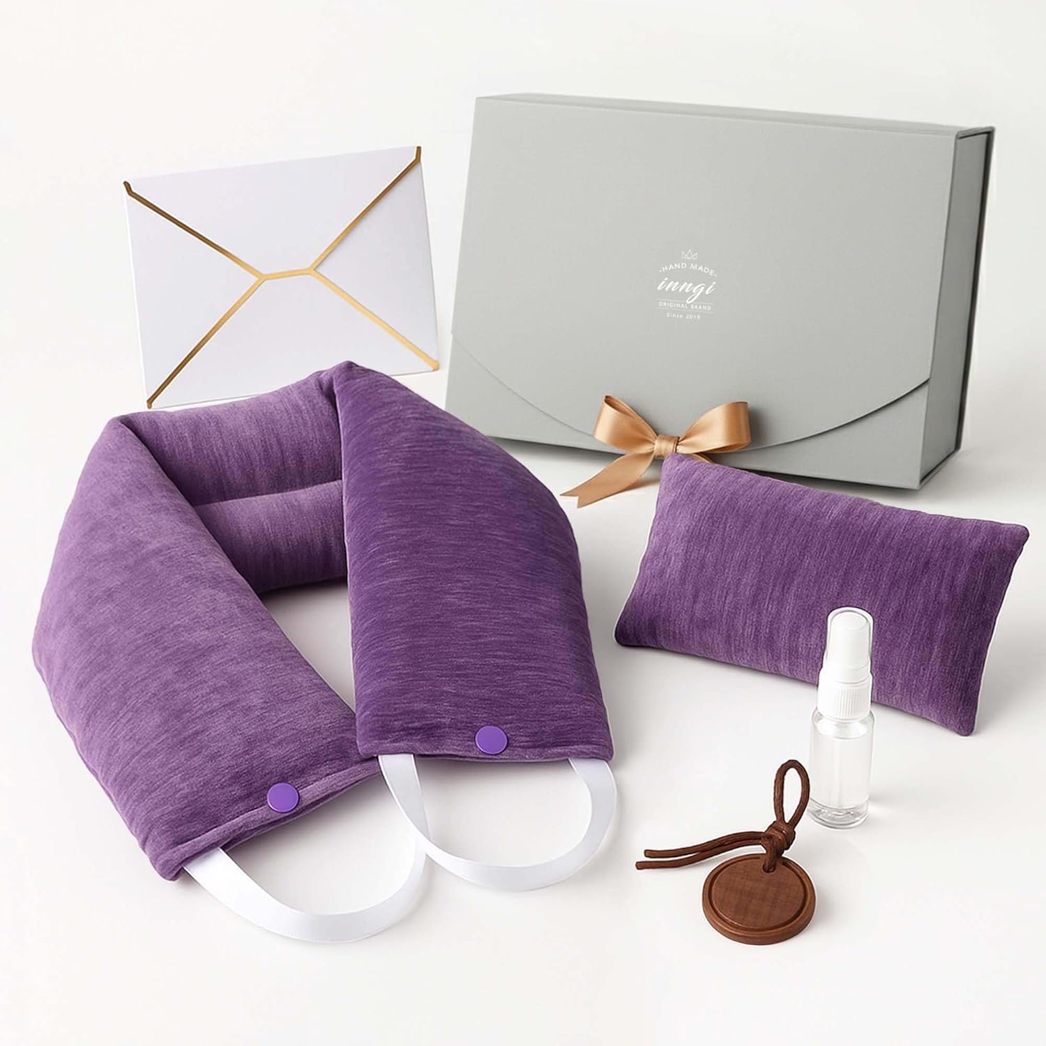 Microwave Heating Pad for Neck – Microwavable Neck Wrap & Eye Mask Set for Neck Pain Relief, Moist Heat Therapy Lavender & Himalayan Salt, Reusable Hot Cold Pack – Relaxation Self-Care Gift for Women