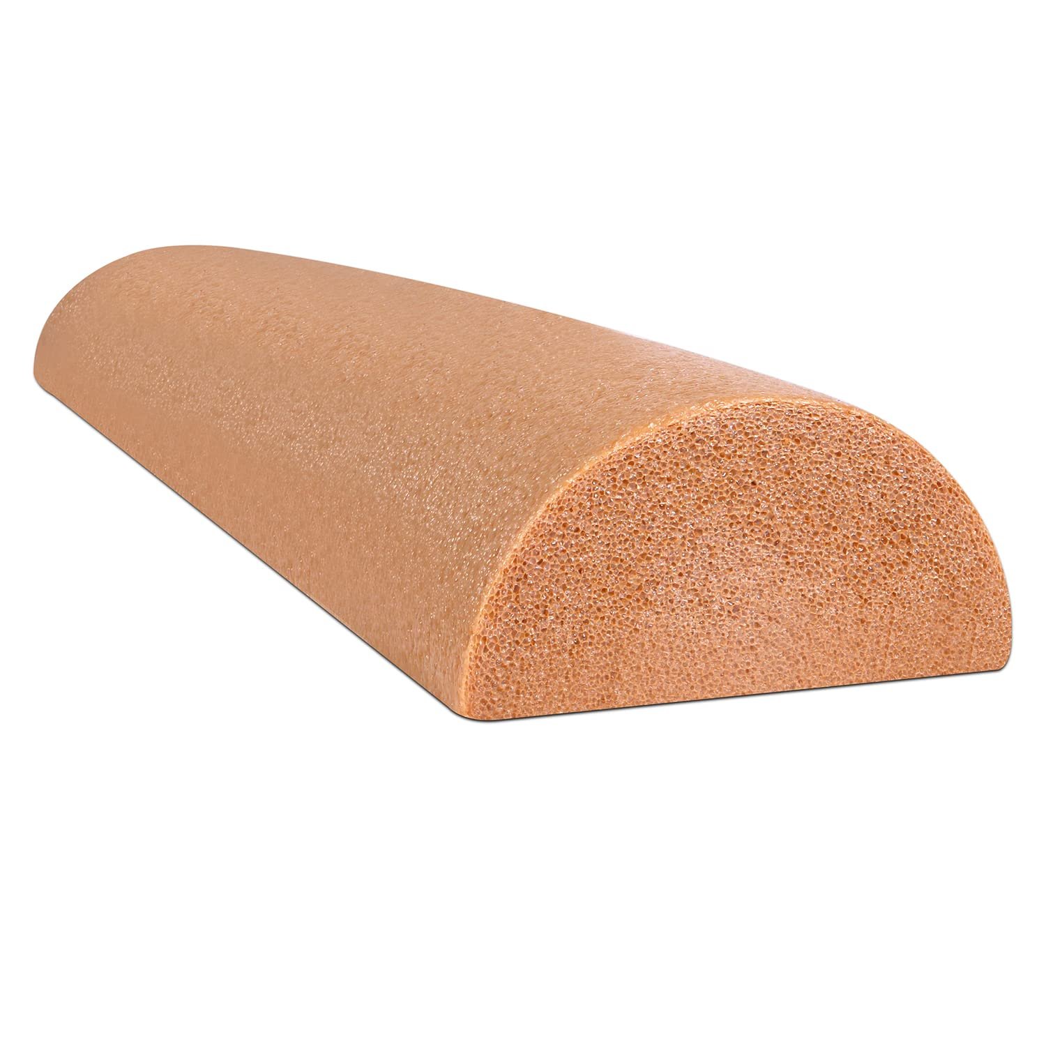 CanDo Beige PE Foam Rollers for Muscle Restoration, Massage Therapy, Sport Recovery and Physical Therapy 6″ x 36″ Half-Round