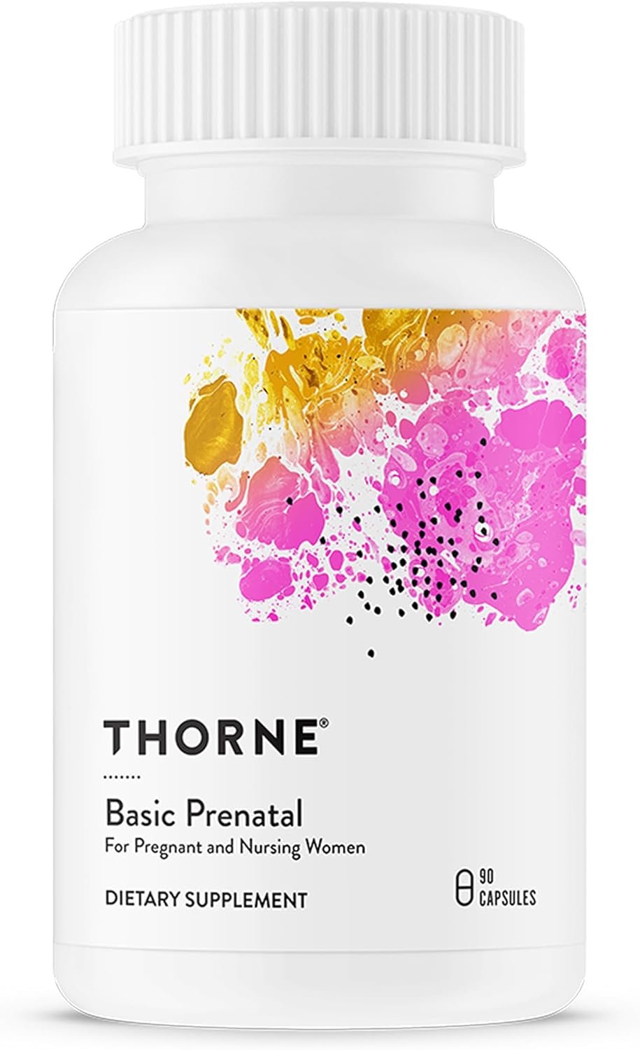 THORNE – Basic Prenatal – Well-Researched Folate Multi for Pregnant & Nursing Women – Includes 18 Vitamins & Minerals, Plus Choline – Third-Party Certified – Gluten, Dairy & Soy-Free – 30 Servings