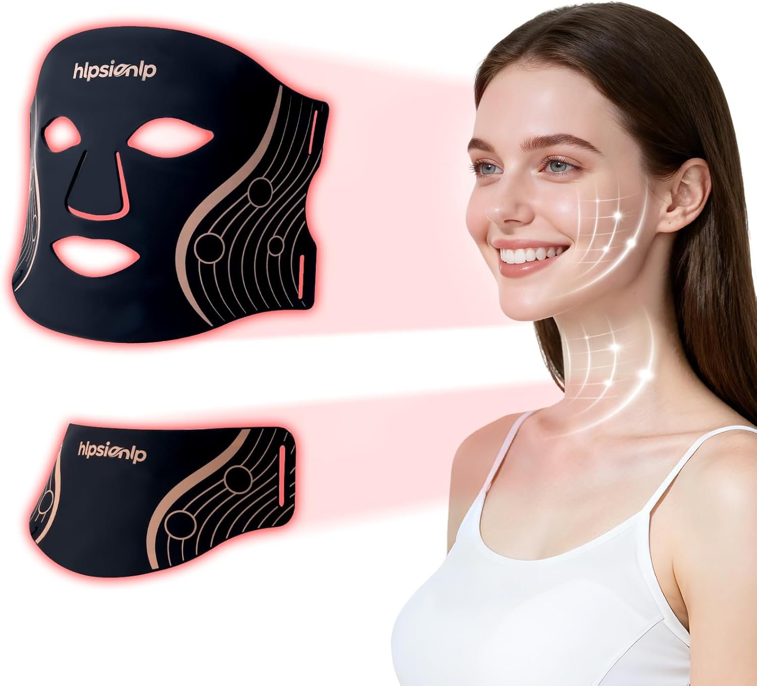 LED Light Therapy, 7 in 1 Colors Light, Red Light Therapy for Face & Neck, Portable Facial Mask with Timing Function at Home and Travel for Women – Mom, Sister, Girl Friend, and Wife, Easy to use