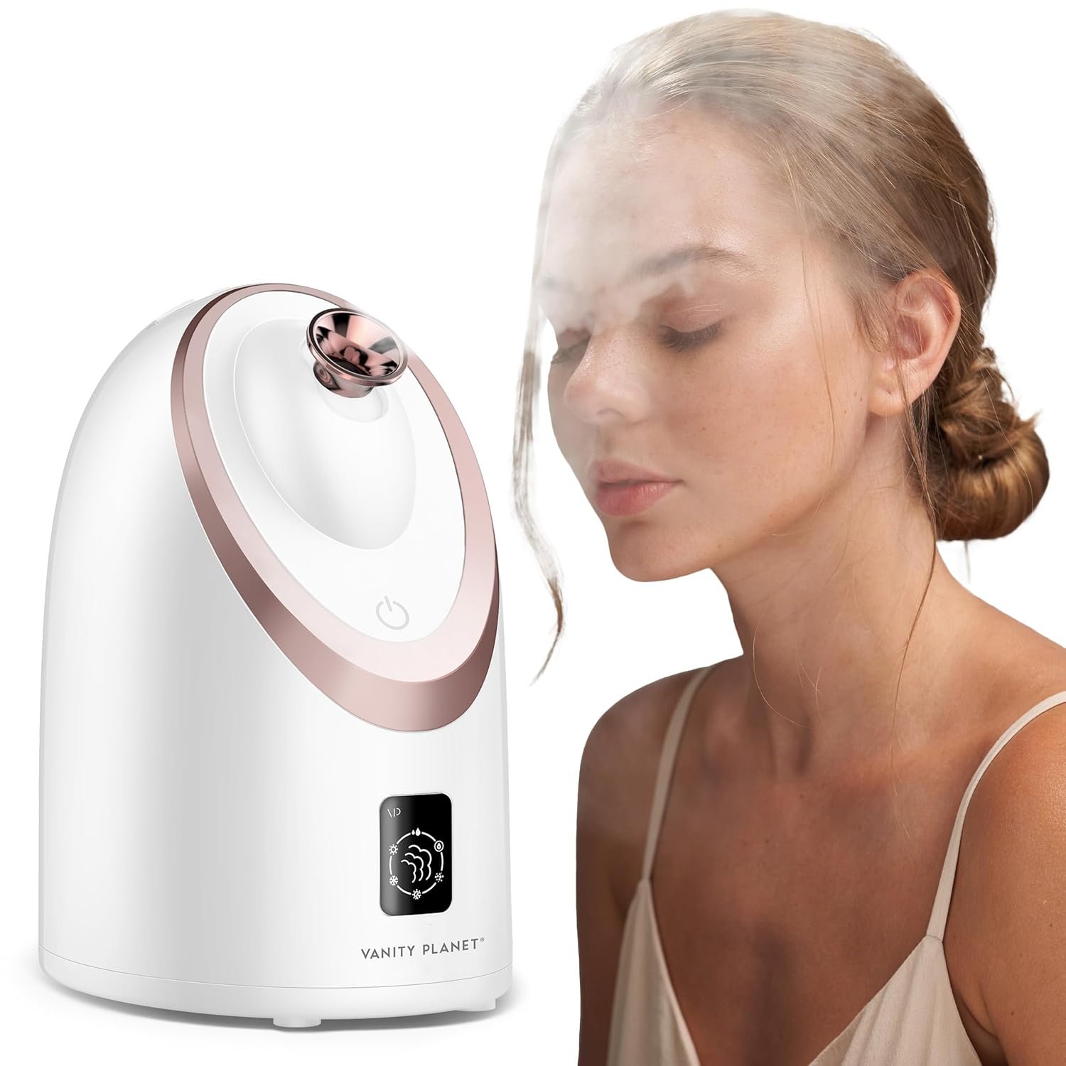 Vanity Planet Senia Hot and Cold Facial Steamer – Face Steamer for Facial Deep Cleaning, Aromatherapy, Detoxifying and Moisturizing – Steamer for Face with 6-Mode Smart Steam Technology