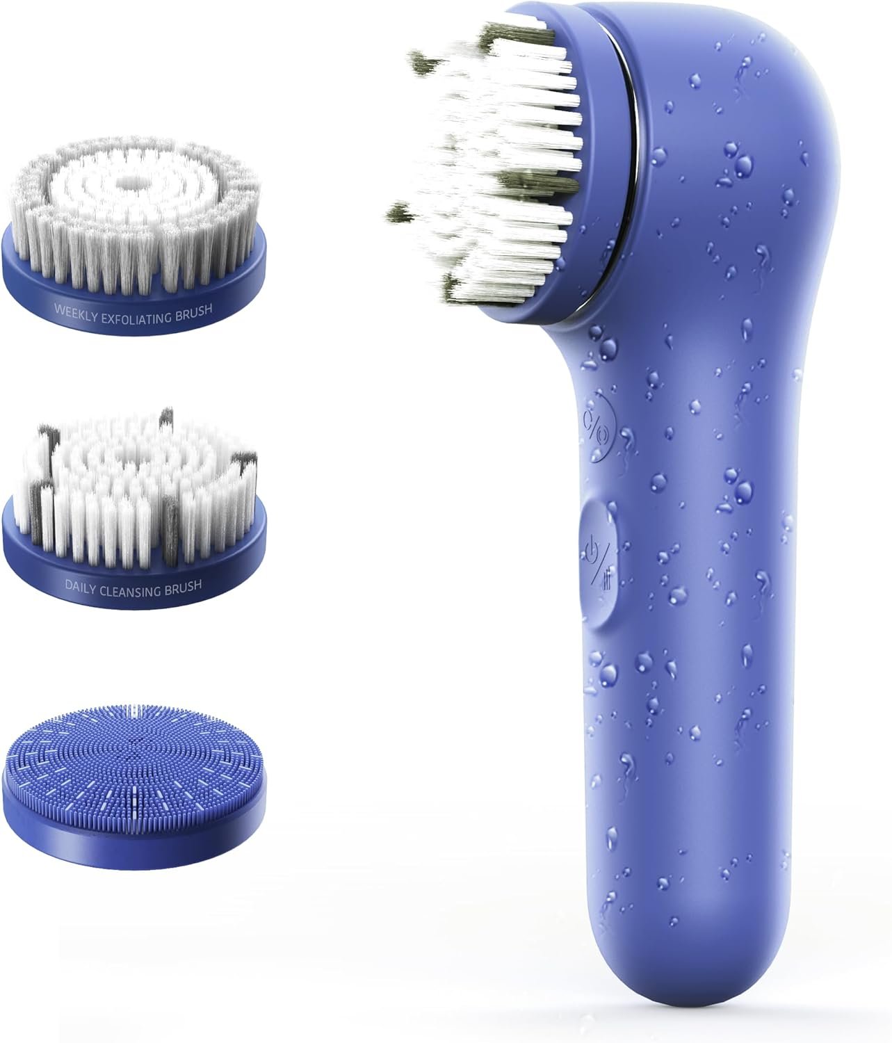 Premium Facial Cleansing Brush,Waterproof Face Scrubber,Spin & Sonic Modes with 3 Intensities,Magnetic 3-Head System for Deep Pore Cleaning, Gentle Exfoliation & Sensitive Skin Care – for Women & Men