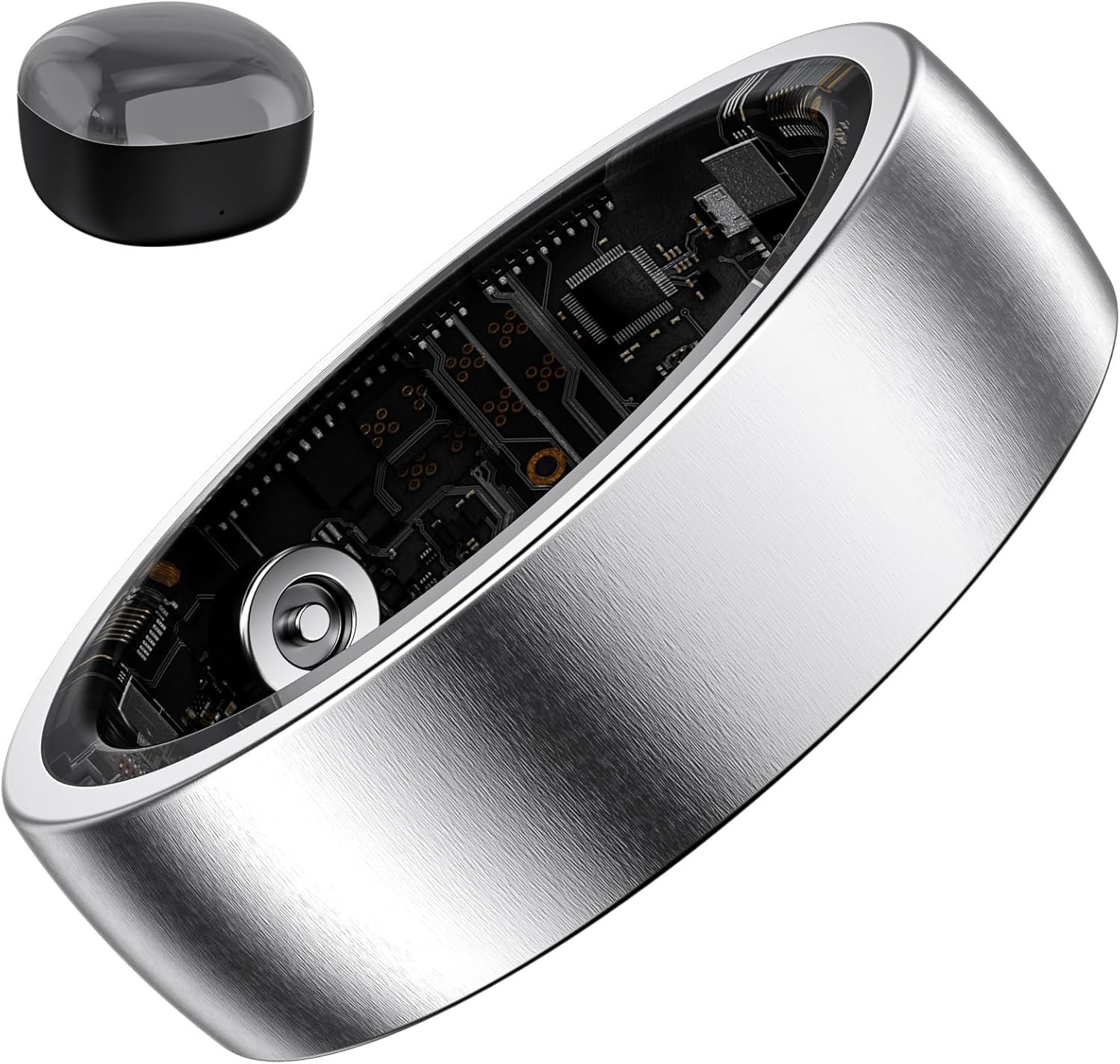 Smart Ring Fitness Tracker for Women – Health Heart Rate Ring with Sleep Monitoring, SpO2 Tracking, No Subscription Fee, Family Care (Silver 9)