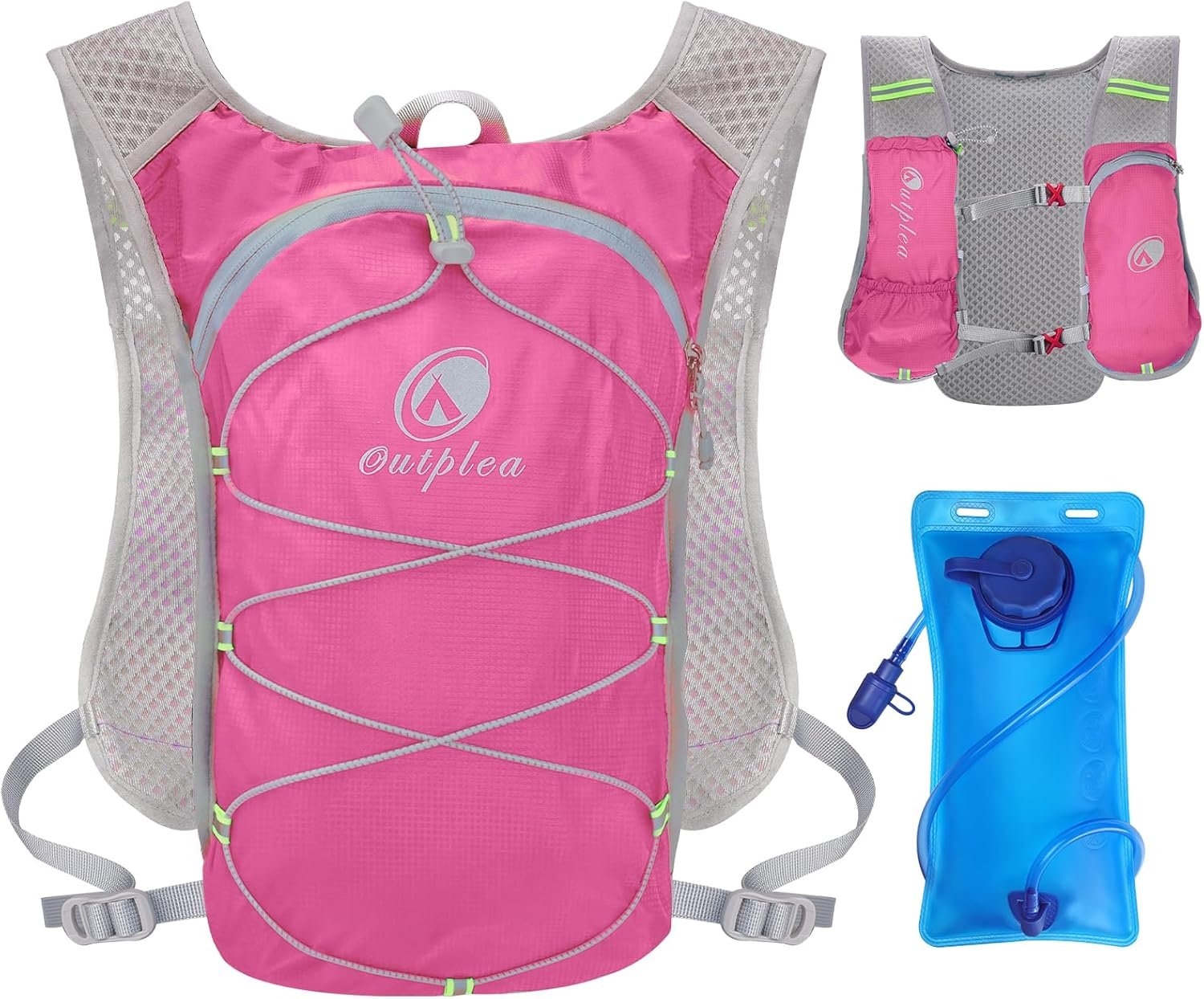Lightweight Hydration Backpack with 2L Water Bladder for Men Women, Small Water Backpacks Running Vest for Hiking
