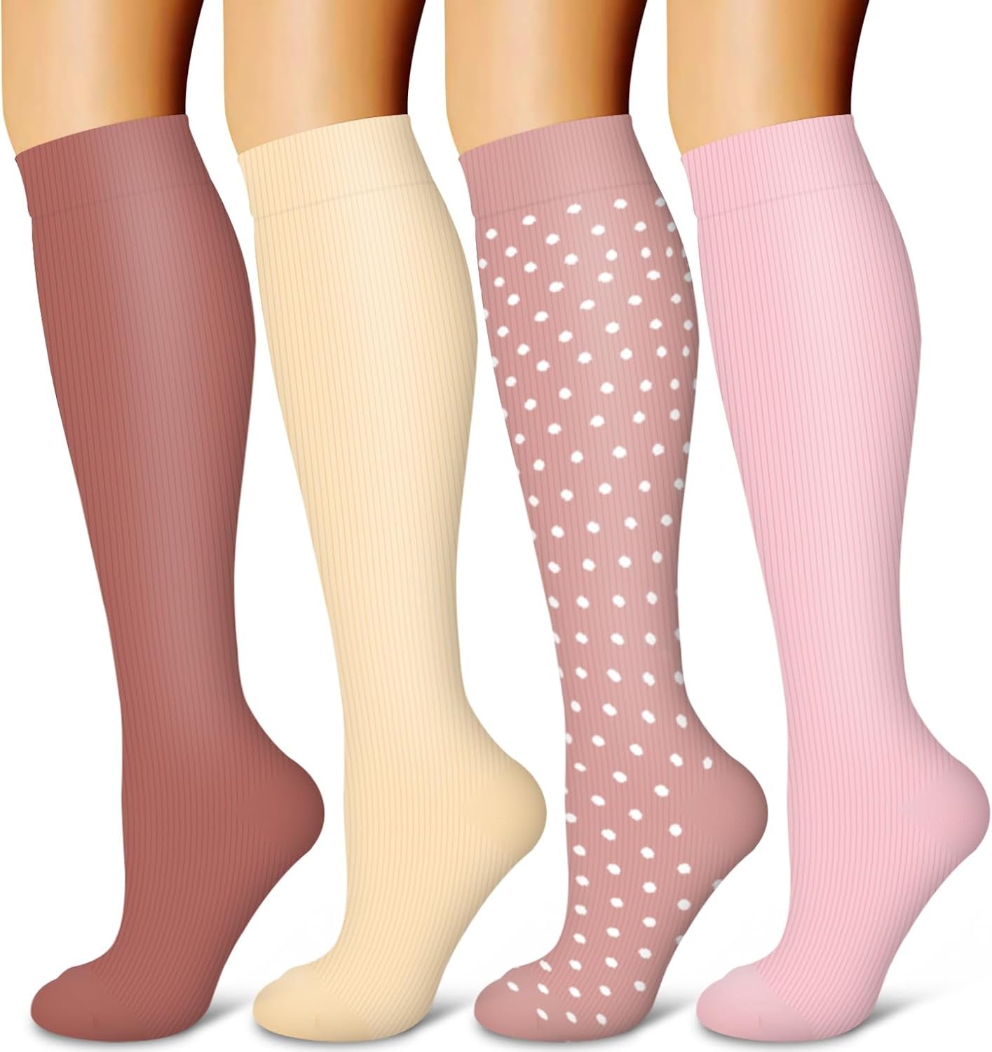 Laite Hebe 4 Pairs-Compression Socks for Women&Men Circulation-Best Support for Nurses,Running,Athletic