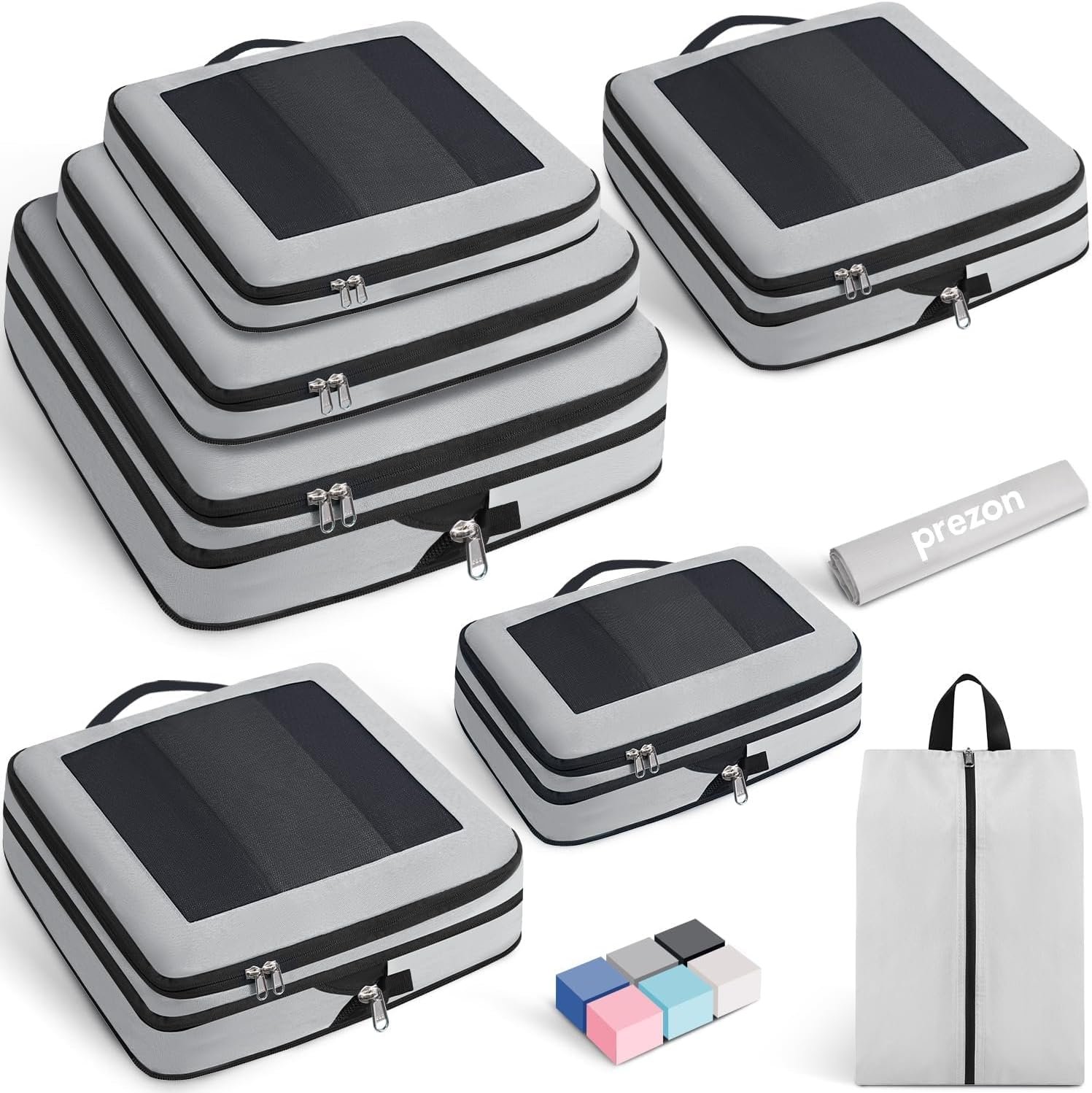 Compression Packing Cubes for Travel, Lightweight Vacation Travel Essentials, Travel Accessories for Suitcase Organizer Bags Set, Durable Luggage Organizer