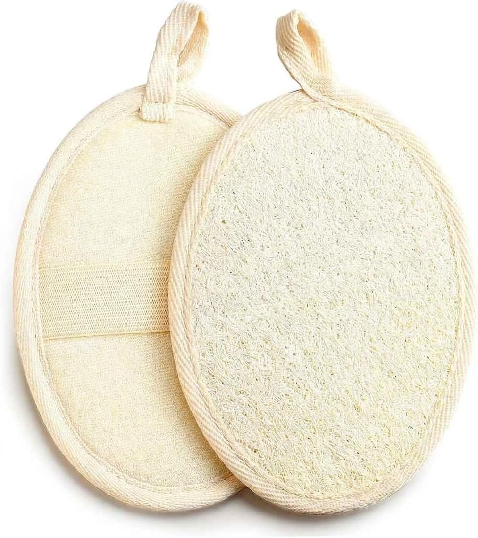 Natural Loofah Sponge Exfoliating Body Scrubber, Body Scrubbers for Shower,Made with Eco-Friendly and Biodegradable Shower Luffa Sponge – 2 Count (1 Pack)