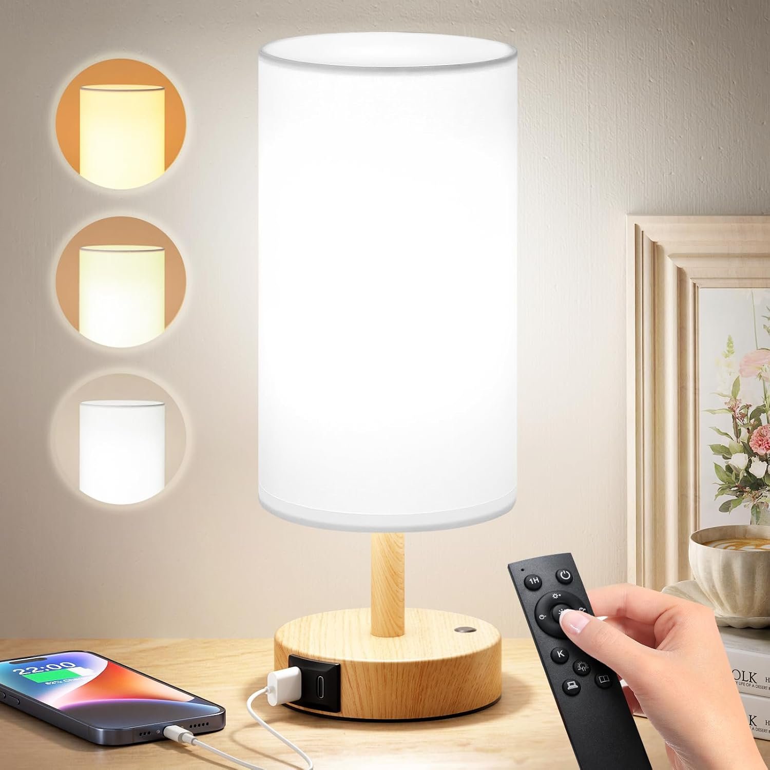Dicoool Light Therapy Lamp 10000 Lux, Happy Light CRI>95 Sun Lamp with Remote, 3 Color Temperatures & Stepless Dimming, Sunlight Lamp for Seasonal Mood Boost, Bring Sunshine to Windowless Office