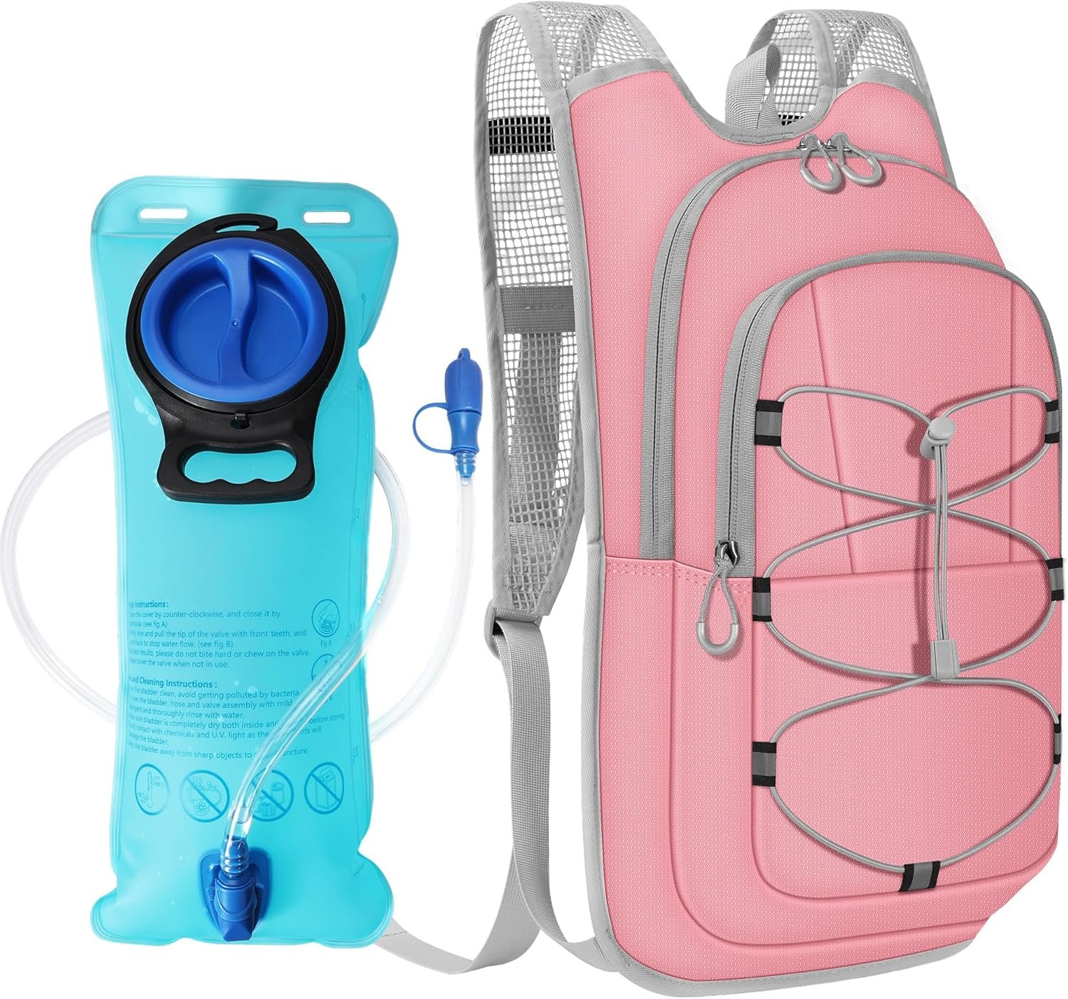 MIYCOO Hydration Backpack – Lightweight Hiking Water Backpack with 2L Water Bladder, Running Hydration Vest Backpack for Men Women, Hydration Pack for Hiking, Cycling, Climbing