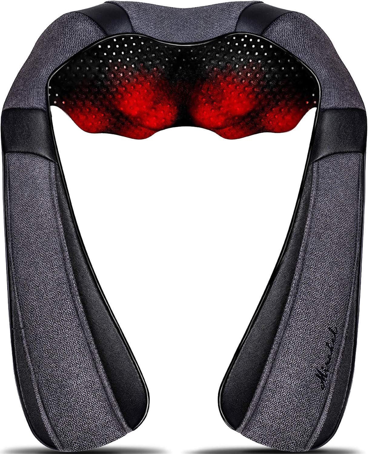 Mirakel Fathers Day Dad Gifts for Husband Men, Neck Massager for Pain Relief Deep Tissue, Electric Shiatsu Shoulder & Back Massager with Heat, Mothers Day Gifts for Mom Wife Women Her (NOT Cordless)
