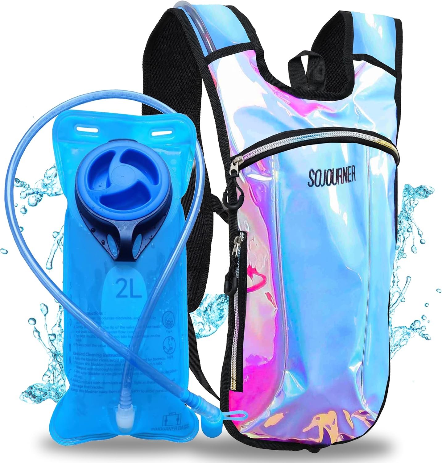 Sojourner Rave Hydration Pack – Hydration Backpack – Hydropack with 2L Bladder – Water Backpack for Festivals, Hiking, Running, Biking and More