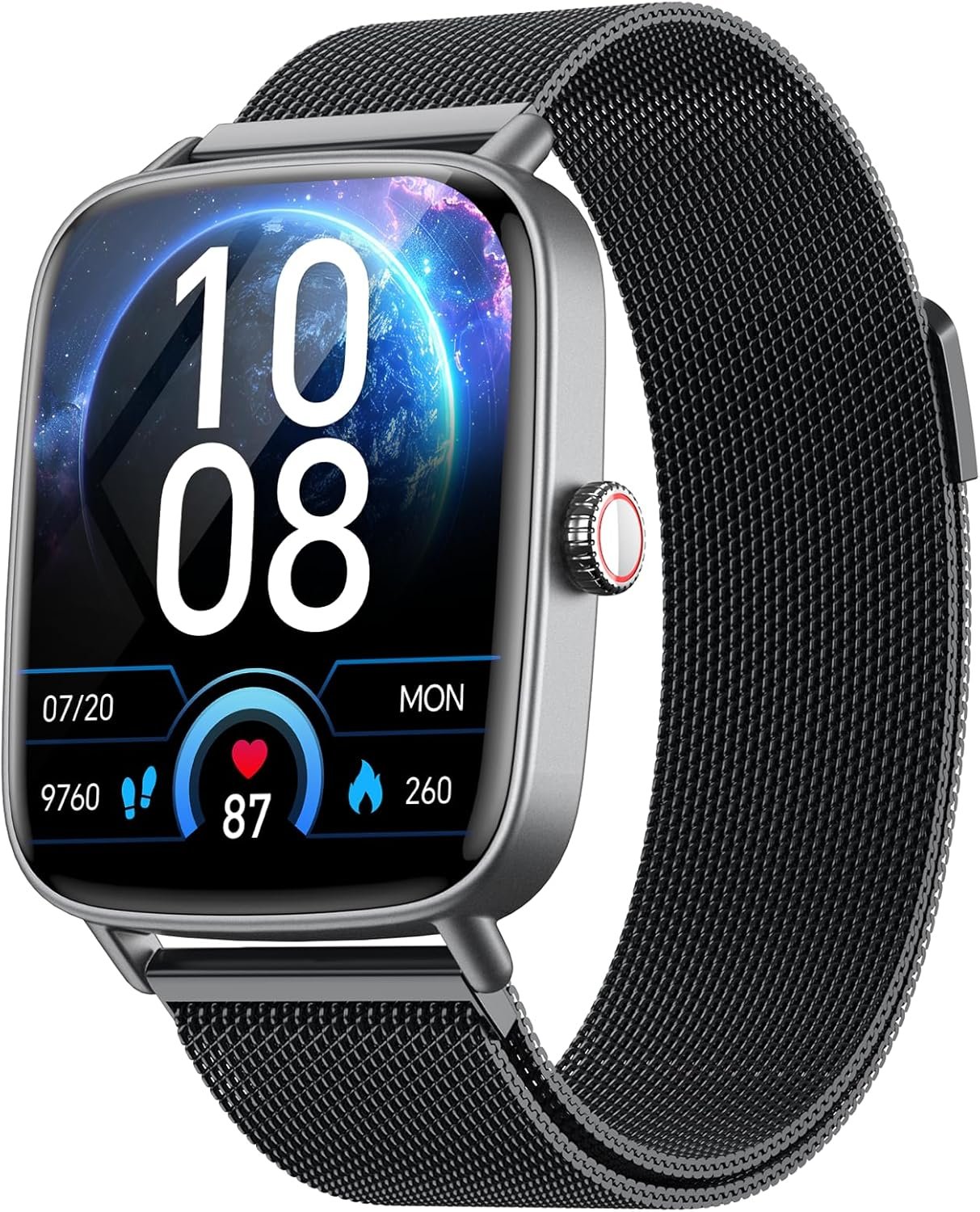 Smart Watch for Women, 1.85″ HD Smartwatch Compatible iPhone/Samsung/Android (Answer/Make Calls), 100+ Sport Modes Fitness Tracker with Heart Rate/Sleep/SpO2 Monitor, IP68 Waterproof, Metal Band