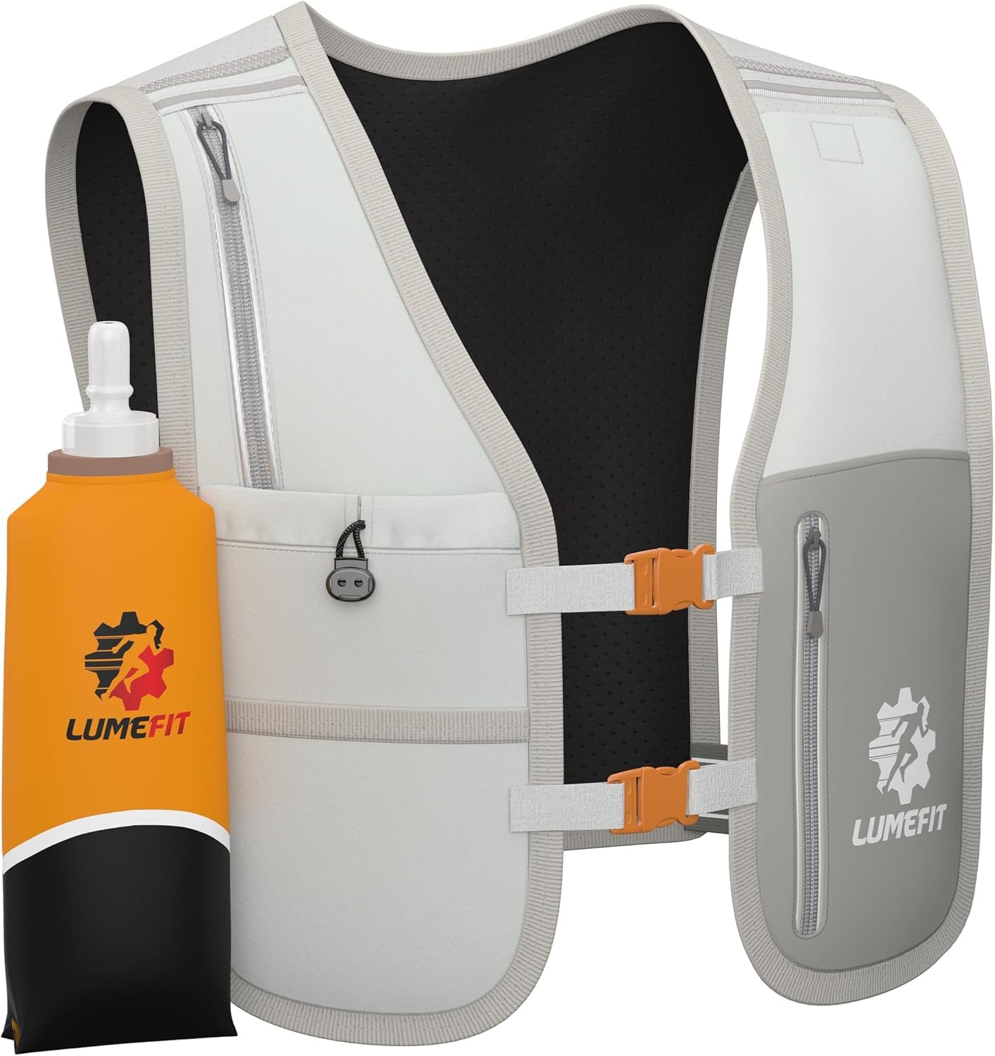 LUMEFIT Running Vest Phone Holder – Hydration Vest with Water Bottle- Reflective Vest for Men and Women- Running Hydration Vest Waterproof Phone Pouch