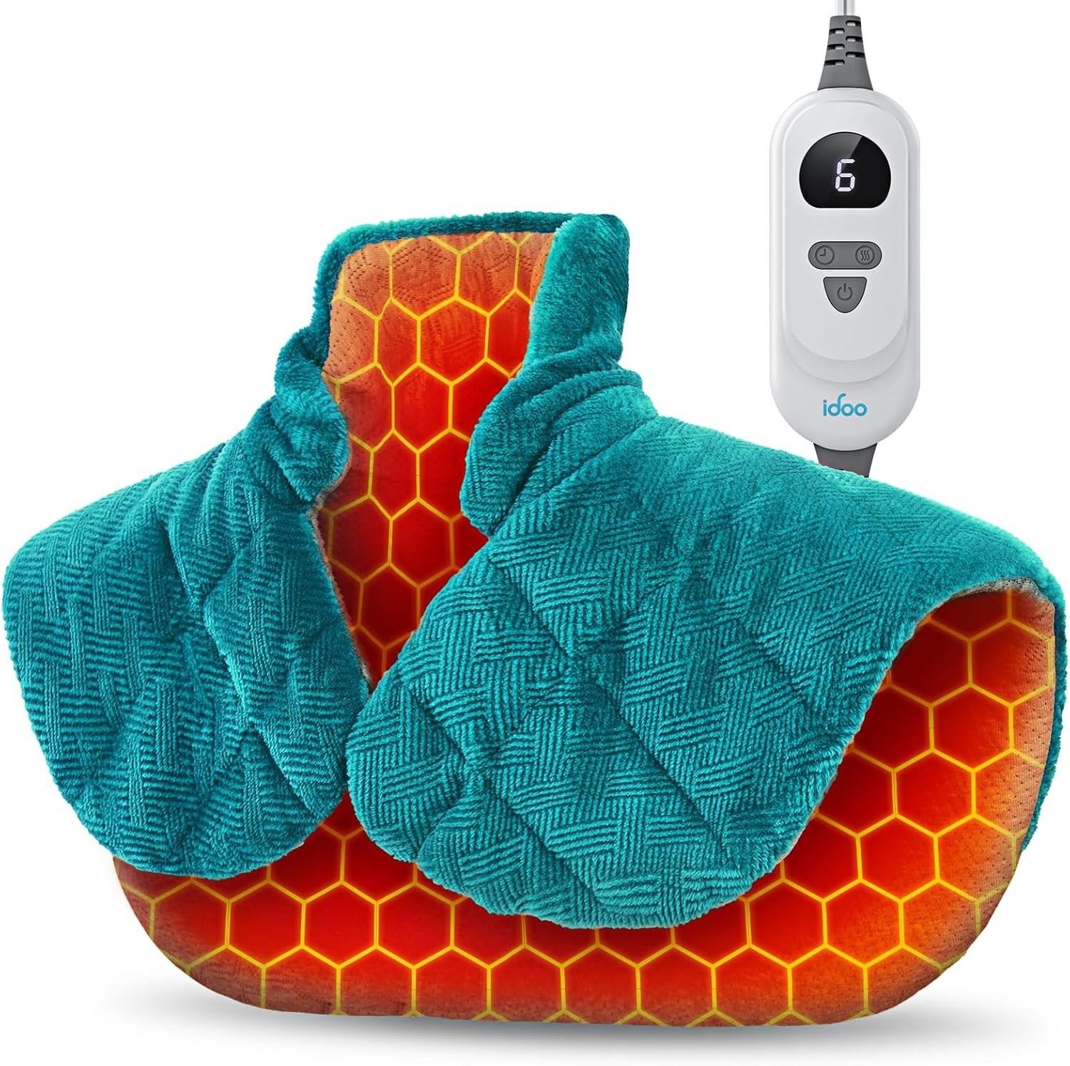 iDOO Graphene-Infused Heating Pad for Neck Shoulders and Back, Fathers Day Dad Gifts for Men, Gifts for Women Men Elderly, FSA Eligible Items Only List, Weighted Heat Pads for Pain Relief