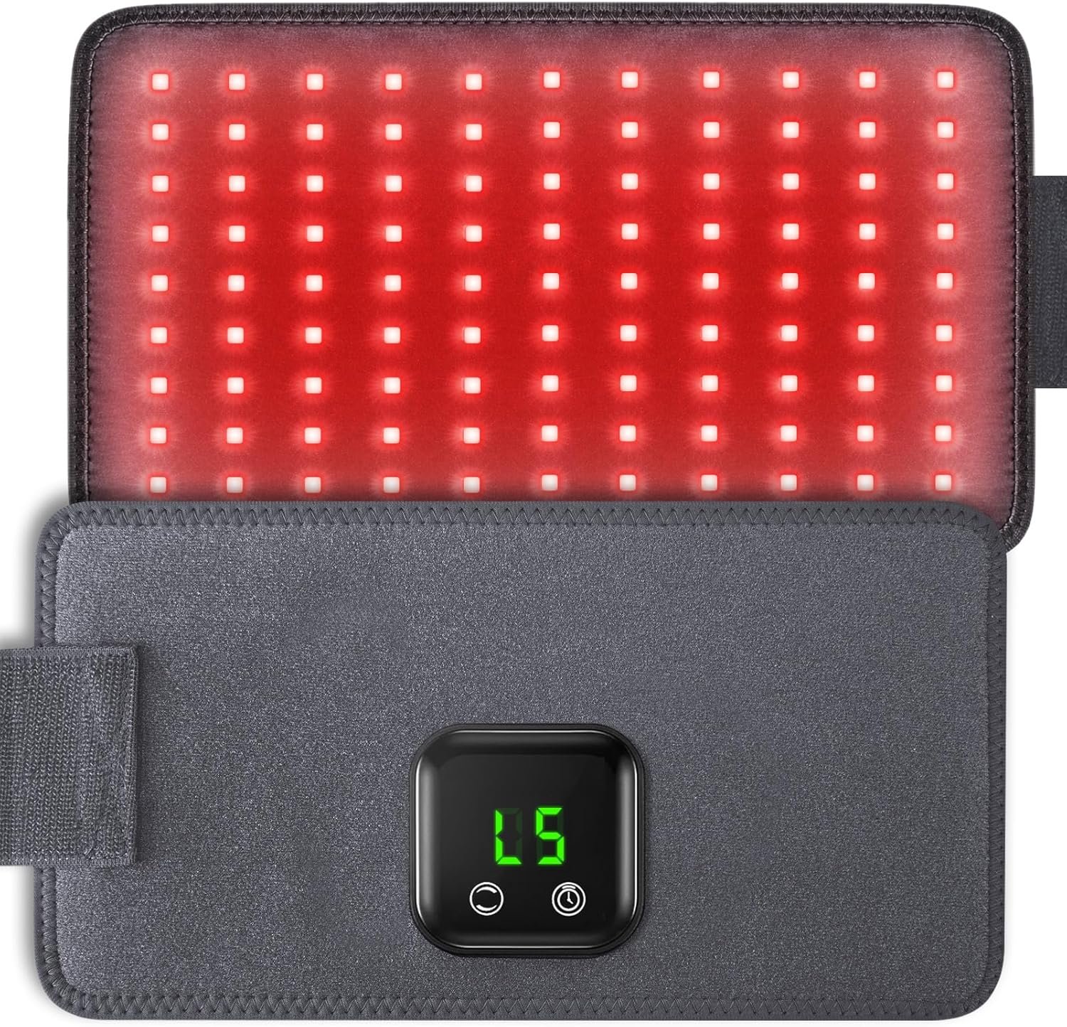 Red Light Therapy Cordless Infrared Light Therapy Pad for Body Pain NIR Deep Therapy for Back Knee Hands Feet Relief Portable 660nm 850nm Heating Red Light Therapy Wrap Belt Gift for Men Women(Grey)