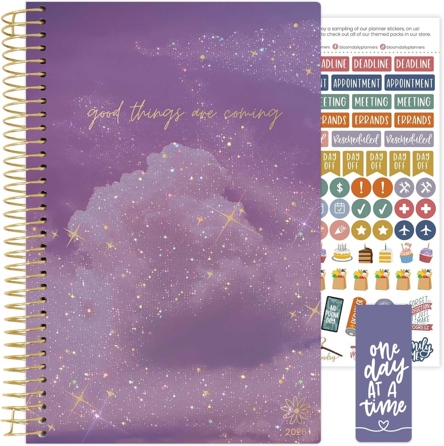 bloom daily planners 2026 Planner (January – December) Calendar Year Organizer – 5.5” x 8.25” – Weekly & Monthly Agenda Book with Stickers & Bookmark – Good Things Are Coming