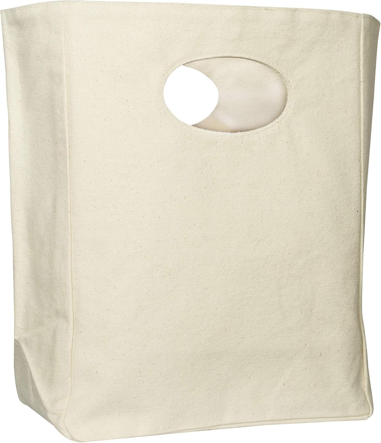 Organic Cotton Canvas Lunch Bag – Eco Friendly & Machine Washable | Perfect for Men, Women & Kids | Reusable Lunch Tote for Work, School – Easy to Clean Water Resistant Interior Liner (1 Bag – White)