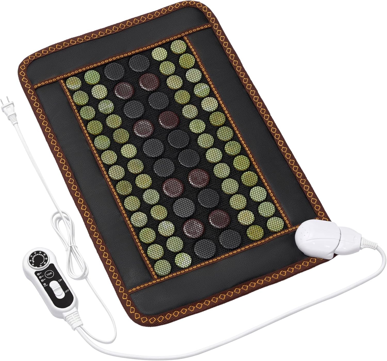 Far Infrared Heating Pad,Natural Jade and 2 Different Tourmaline Heating Pad,Electric Heating Pads for Back Neck Shoulders and Abdomen,Auto Shut Off Function,Christmas Gifts for Women Men 23.6″ X15.7″