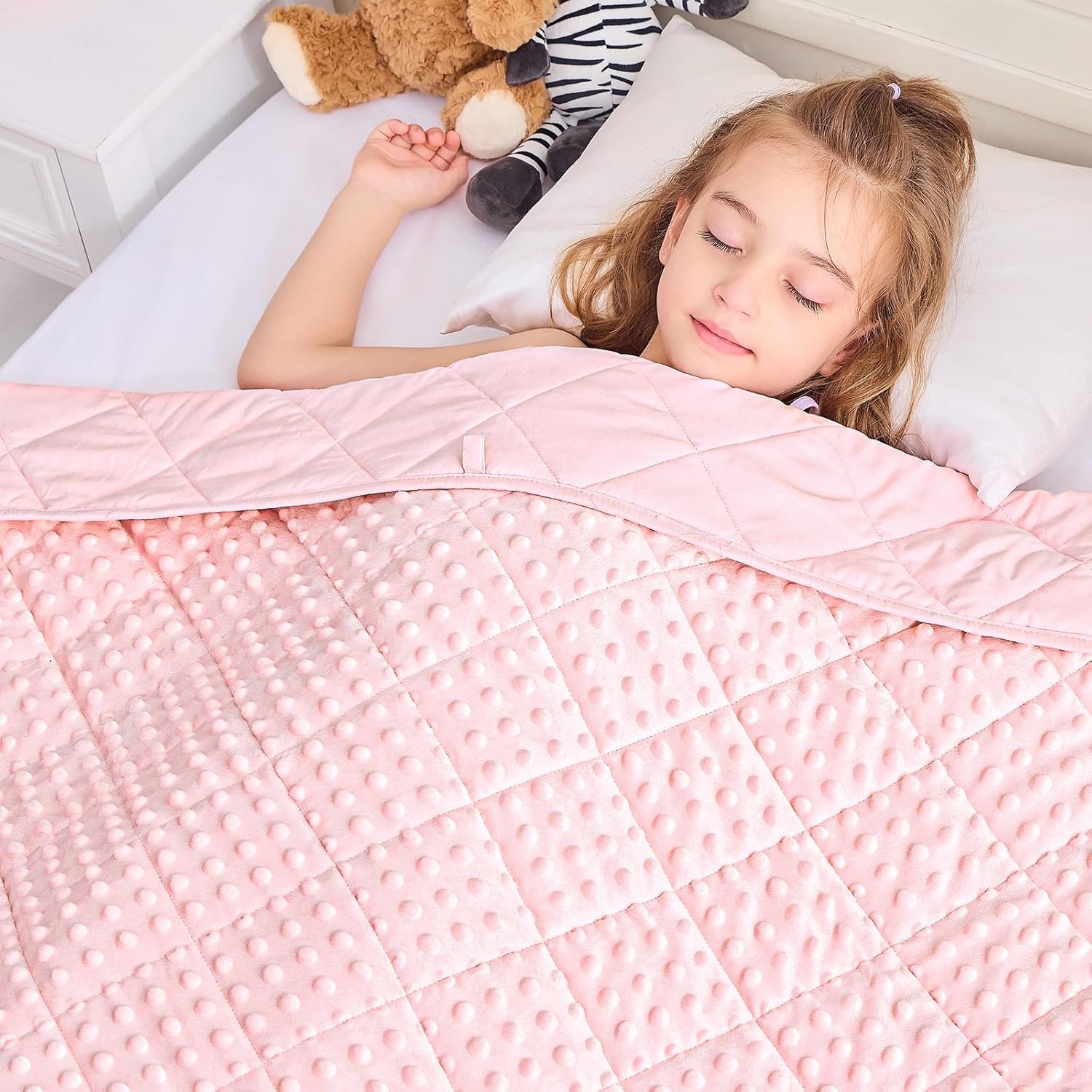 yescool Pink Weighted Blanket 5 Pounds, Blanket Gifts for Girls, Small Weighted Throw Blankets Washable Heavy Blankets, Winter Weighted Comforter for 40-70lbs, 36 * 48in