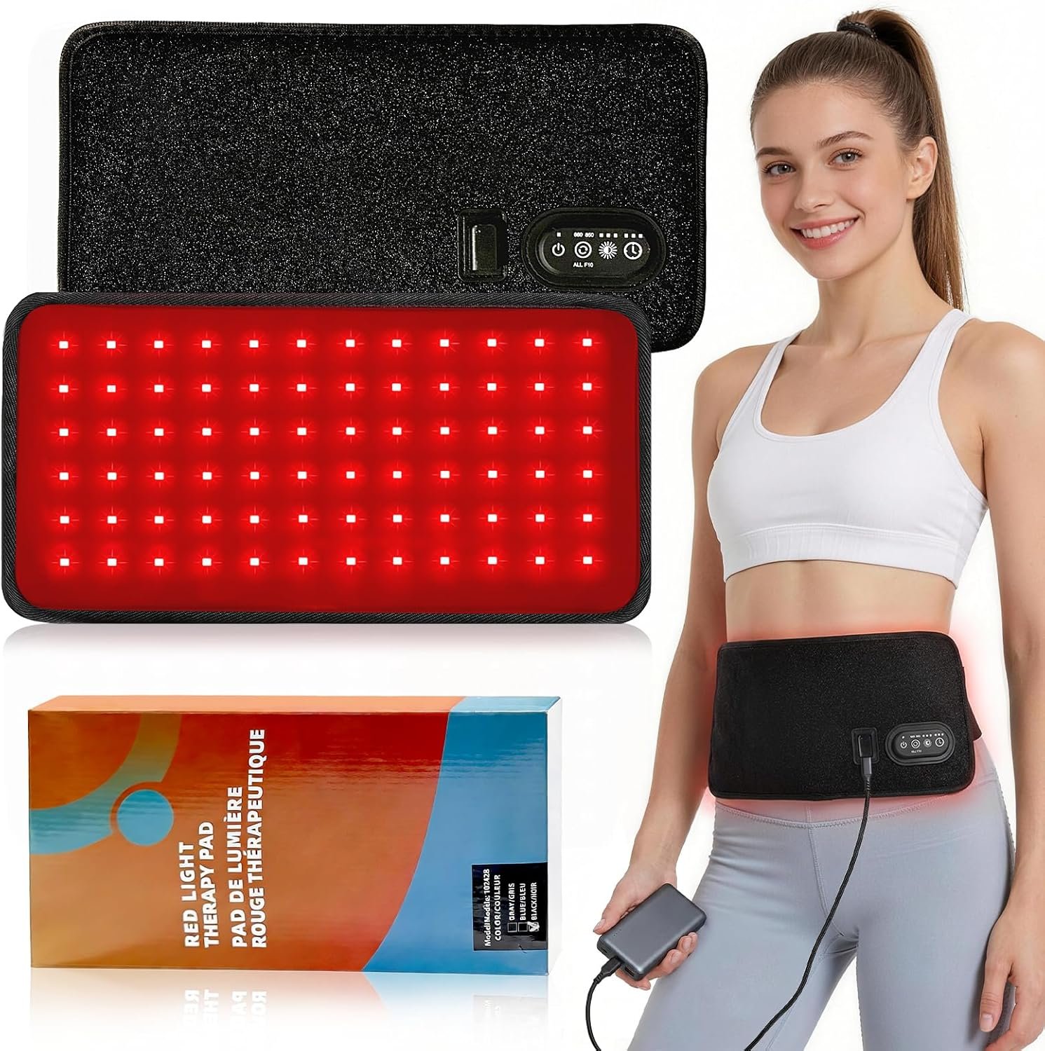 Red Light Therapy Device, 660nm & 850nm LED Light Wrap with 4 Modes, Muscle Relaxation & Post-Workout Comfort, Home and Office Use, Ideal Gift for Women Men
