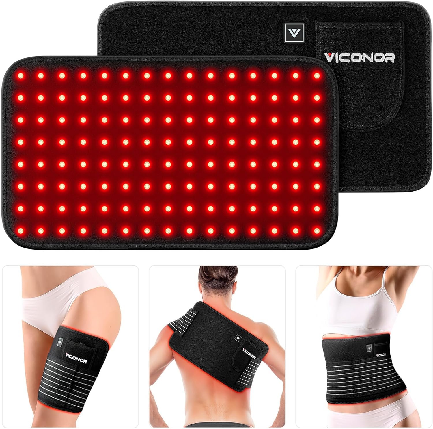Red Light Therapy Belt for Body Comfort – APP-Controlled Wearable Dual Power Modes, Ideal for Women (Black4)