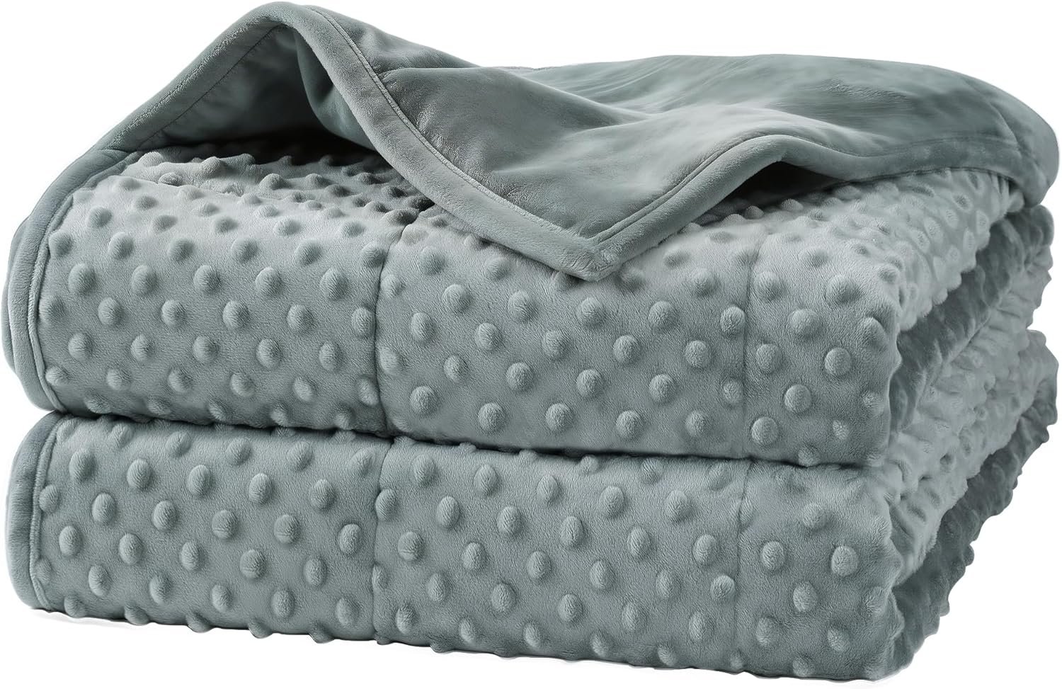 Alomidds Weighted Blanket (60″x80″,15lbs Queen Size – Grey), Weighted Blankets for Adults and Kids, Cooling Breathable Soft and Comfort Minky, Heavy Blanket Microfiber Material with Glass Beads
