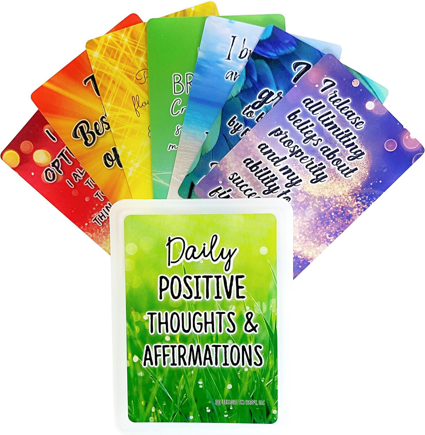 Positive Affirmation Cards – 54 Affirmations, 150+ Inspirational Questions – Beautifully designed with Storage Case, Daily Self Care Kit & Mindfulness Gift for Kids, Teens, Men & Women