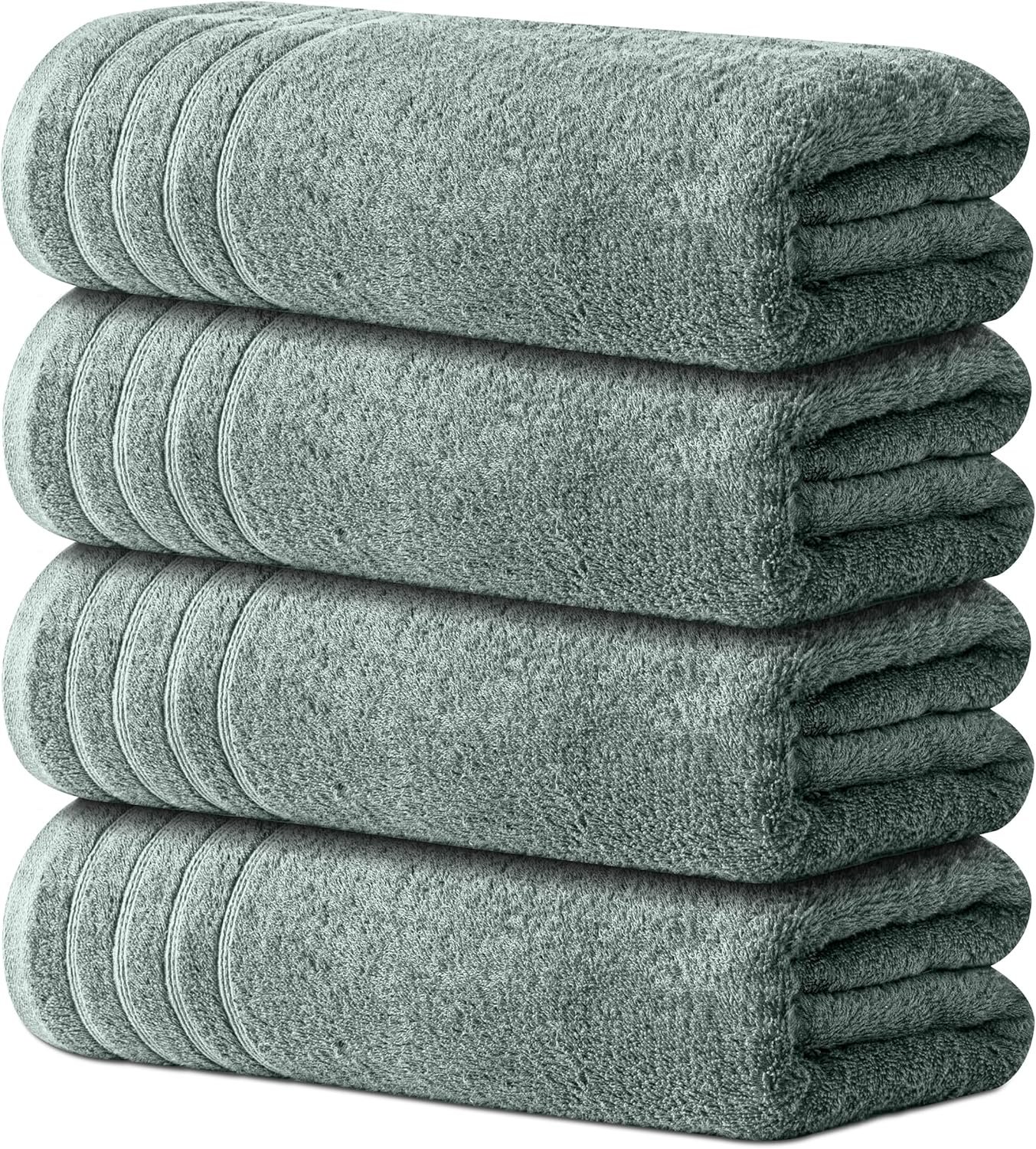 Avalon Towels Bath Towels Set of 4, Size 30 x 60 Inches – 60% Cotton, 40% Viscose Made from Bamboo, Soft and Absorbent, Quick Drying, Lightweight, Perfect for Daily Use
