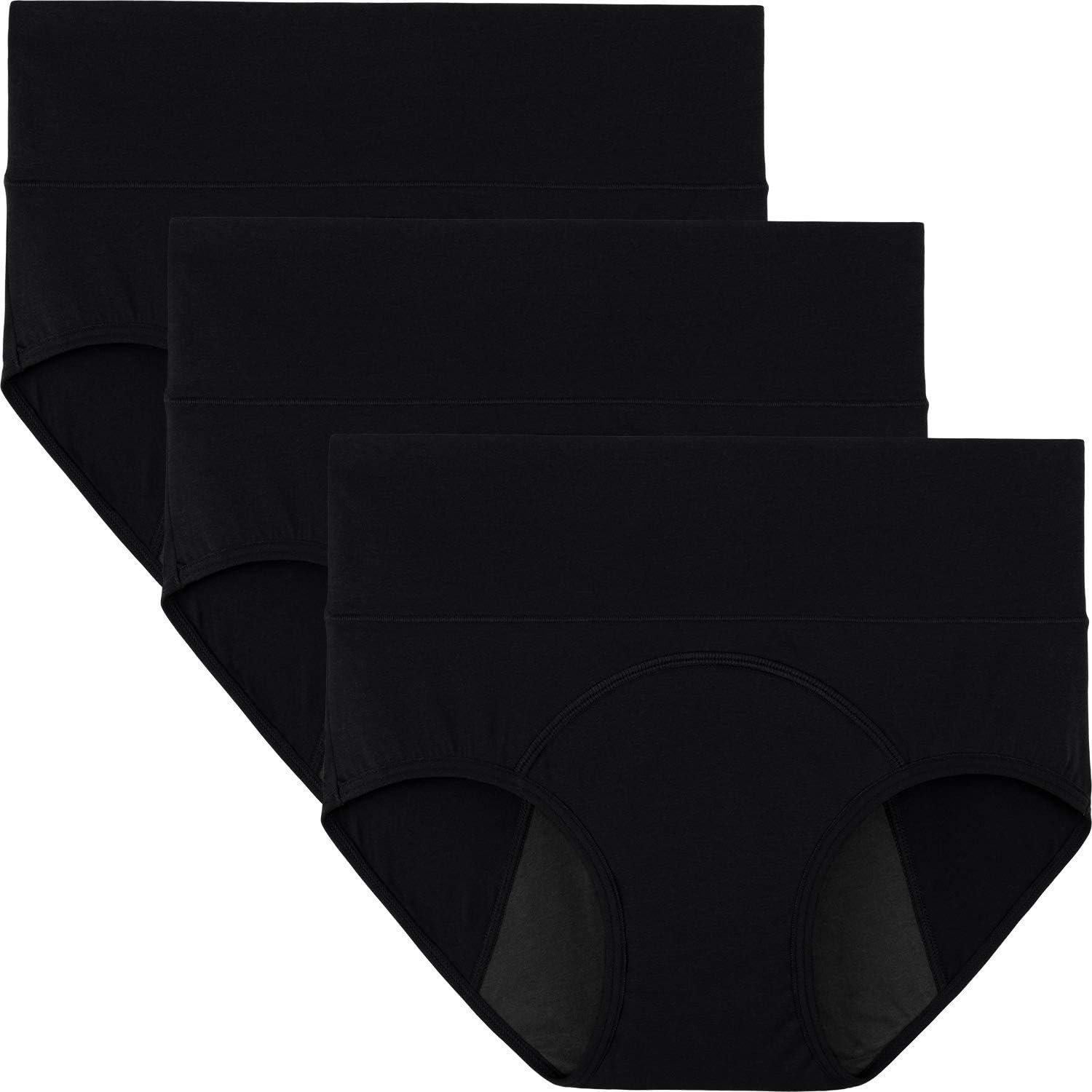 INNERSY Period Underwear for Women High Waisted Leak-Proof Postpartum Menstrual Panties 3-Pack