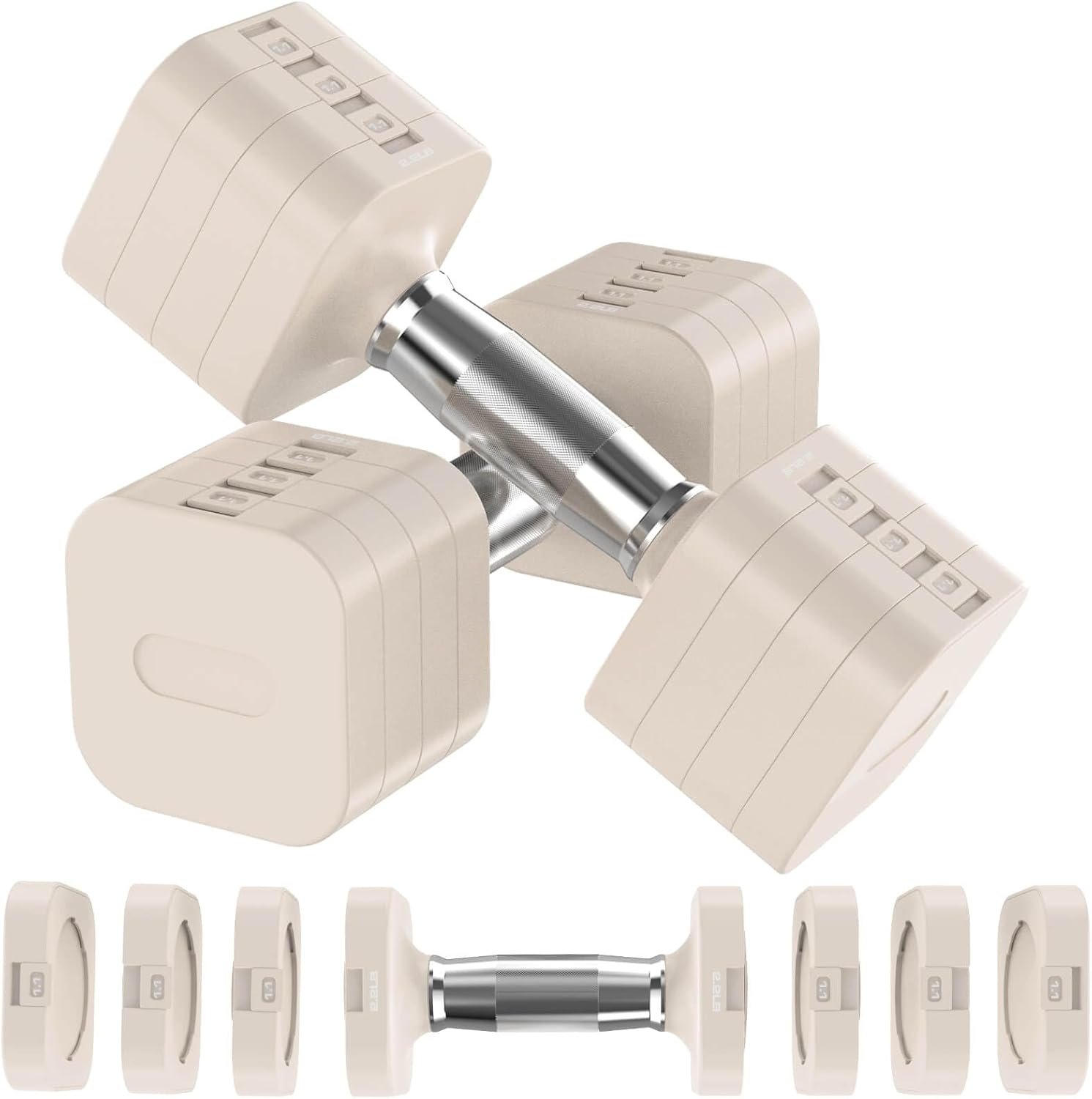Hezeyferg 22LB 26.4LB 30.8LB Adjustable Dumbbells Set, Adjustable Weight Dumbbells with Multiple Levels, Hand Weights Sets for Women/Men Home Gym Full Body Workout