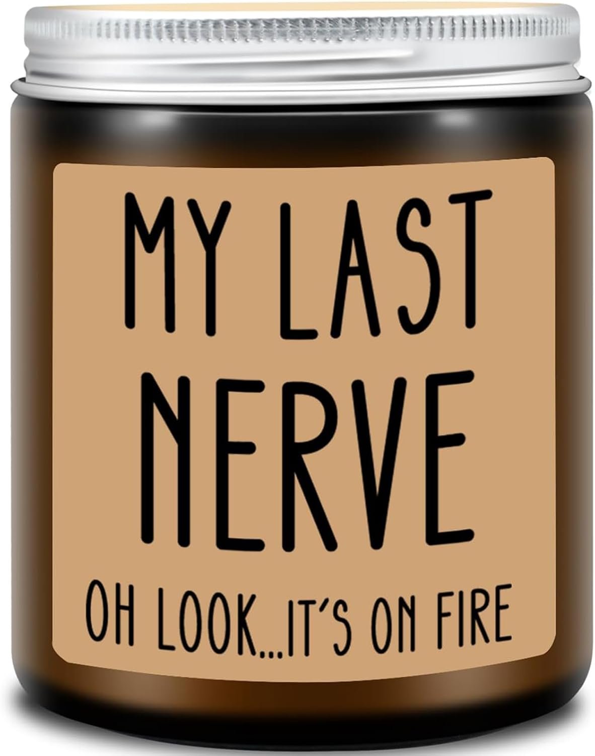 Homsolver Gifts for Women Men, Birthday Gifts for Women, Mom, Her, Him – My Last Nerve Lavender Candles – Funny Best Friend, White Elephant Gift for Adults, Coworkers, Sister, Bestie