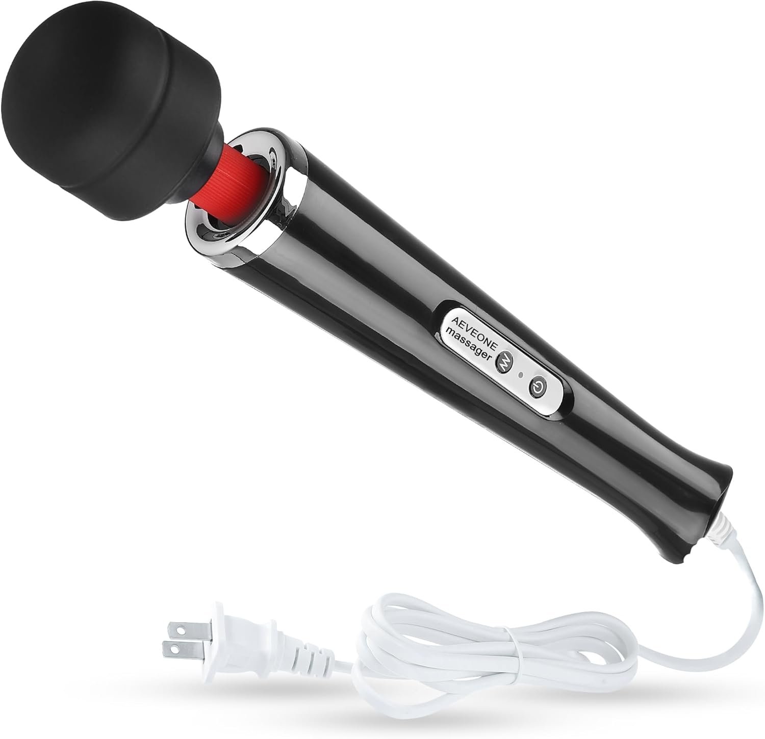 AEVEONE Wired Powerful Handheld Wand Massager, Strong Personal Vibration Massage for Sports Recovery, Back Muscle Aches, Whole Body Pain (Black)