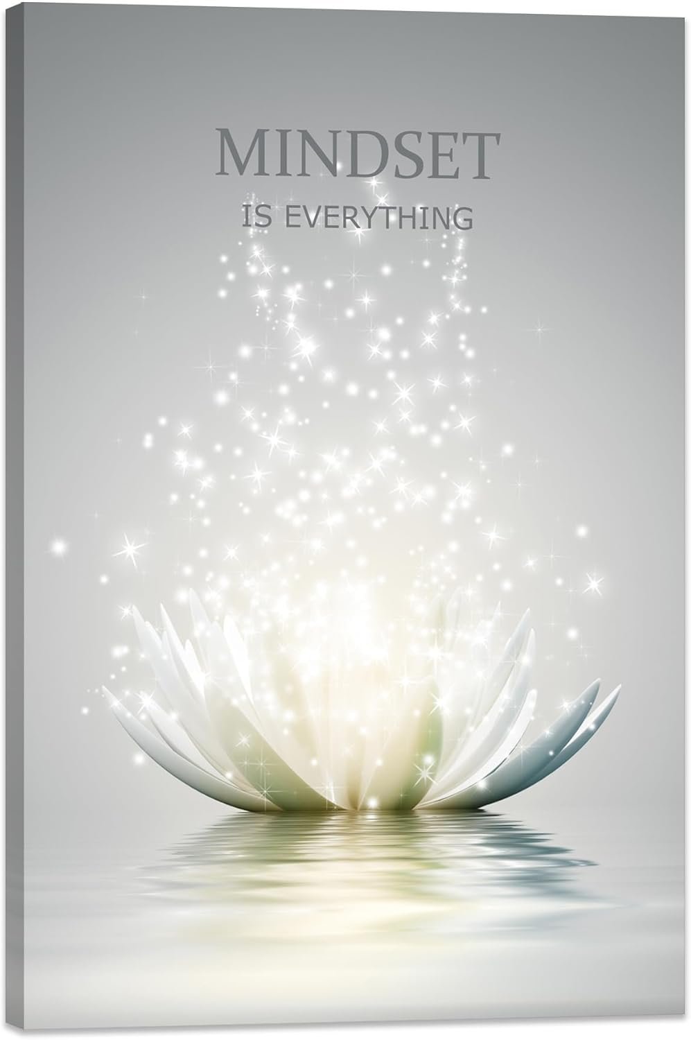 Lotus Flower Wall Art Canvas Mindset Motivational Quotes Poster for Zen Office Wall Decor Spiritual Meditation Prints Artwork Framed (12 x 16inches)