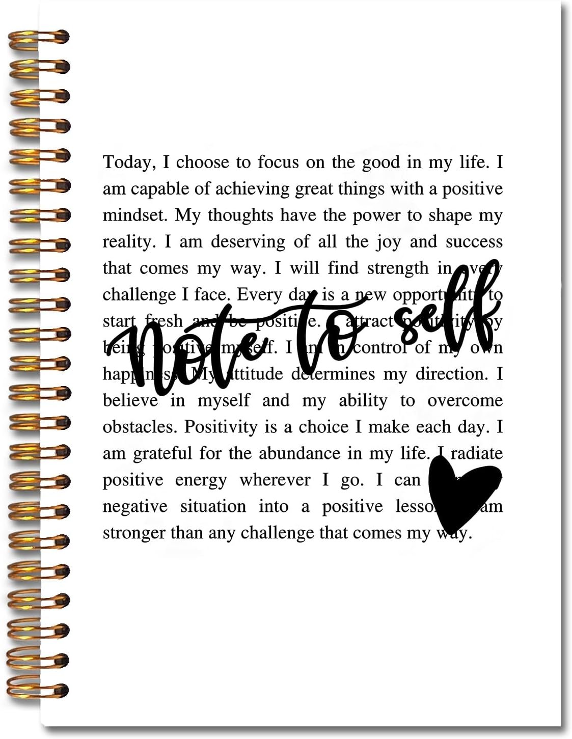 JINYO Note to Self Inspirational Notebook, Motivational Notebook, Inspirational Quote Journal, Motivational Positive Journals for Women, Positive Affirmations Spiral Notebooks 5.5×8.3 Inch
