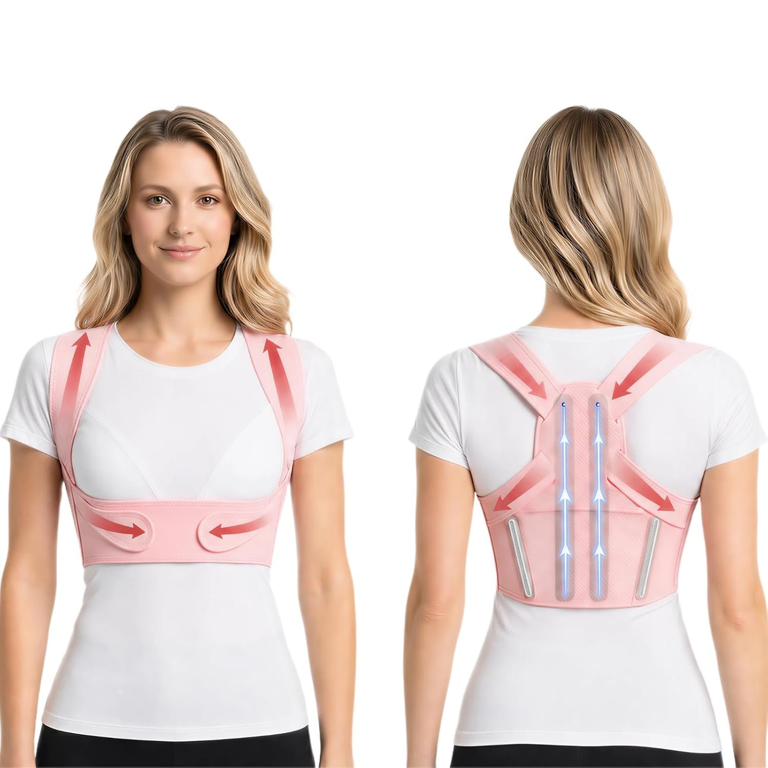 Back Brace Posture Corrector for Women – Adjustable Posture Brace for Women Under Clothes – Back Brace for Posture Upper Back Support – Invisible Comfort for Office Daily Wear – Comfortable Hunchback Slouching for Neck Shoulder Back Straightener(Medium)