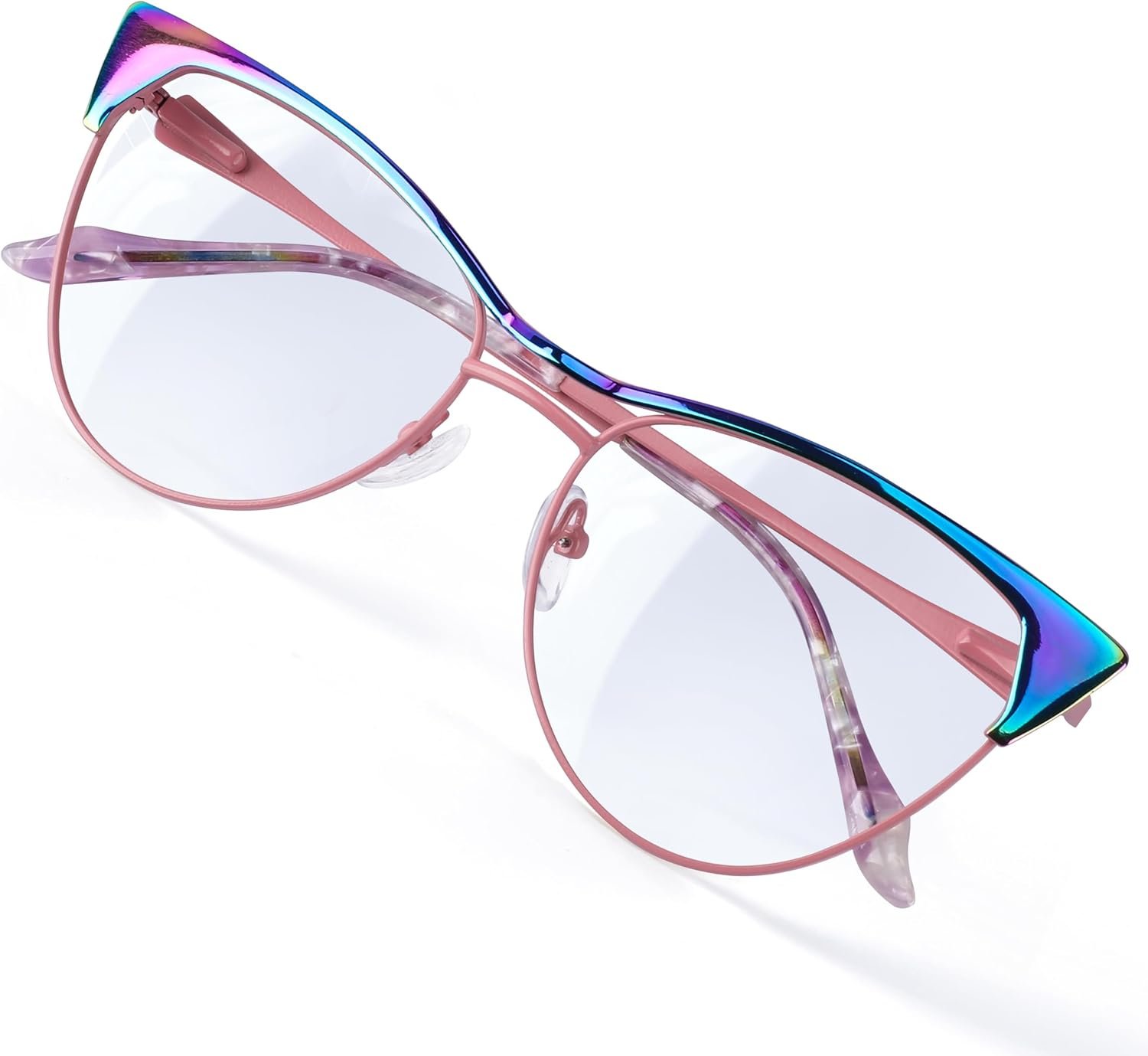 Blue Blockers Glasses for Women, Bluelight Glasses with Cat Eye Frame for Style, Comfort, Eye Strain Relief (Cat Eye, Pink)