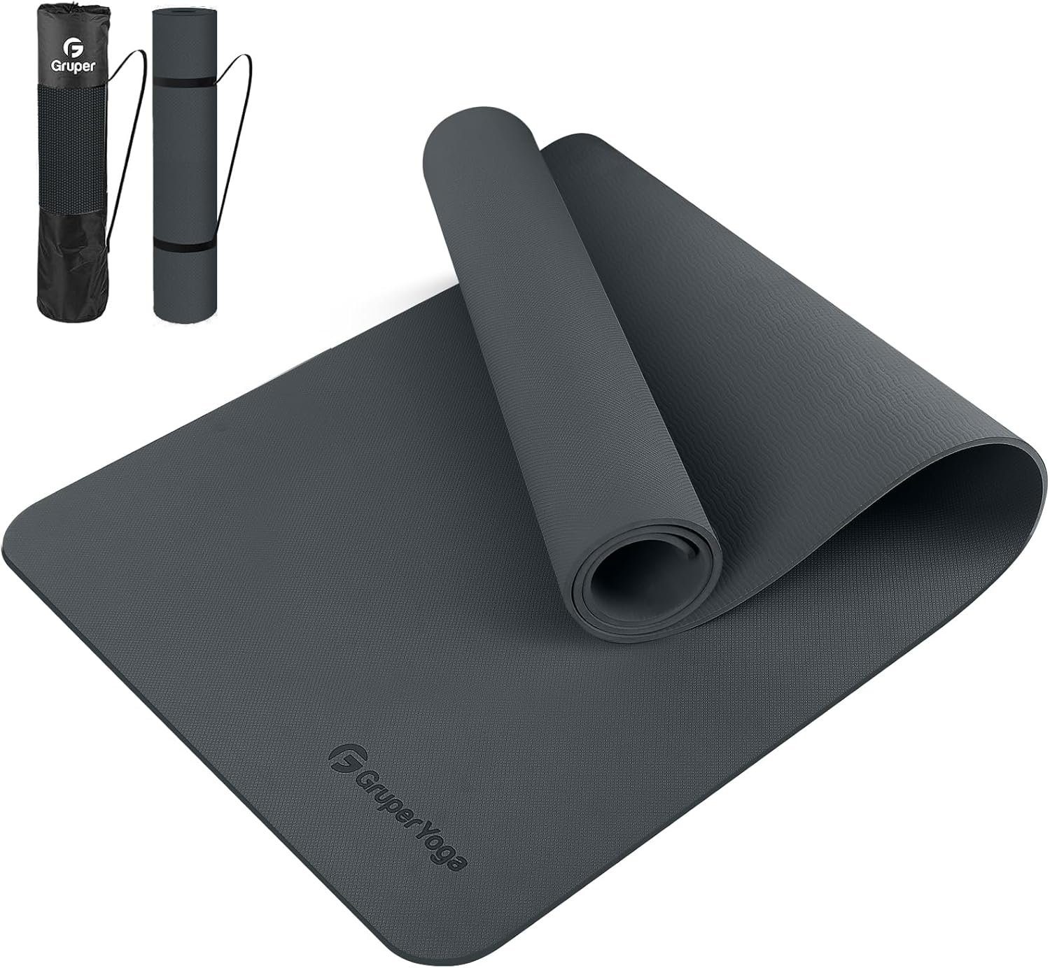Gruper Yoga Mat Non Slip, 72″L x 24″W x 0.24″/0.32″TH, Anti-Tear Exercise Mat with Carrying Strap and Bag, Pro TPE Yoga Mats for Women, Workout Mats for Home, Pilates and Floor Exercises