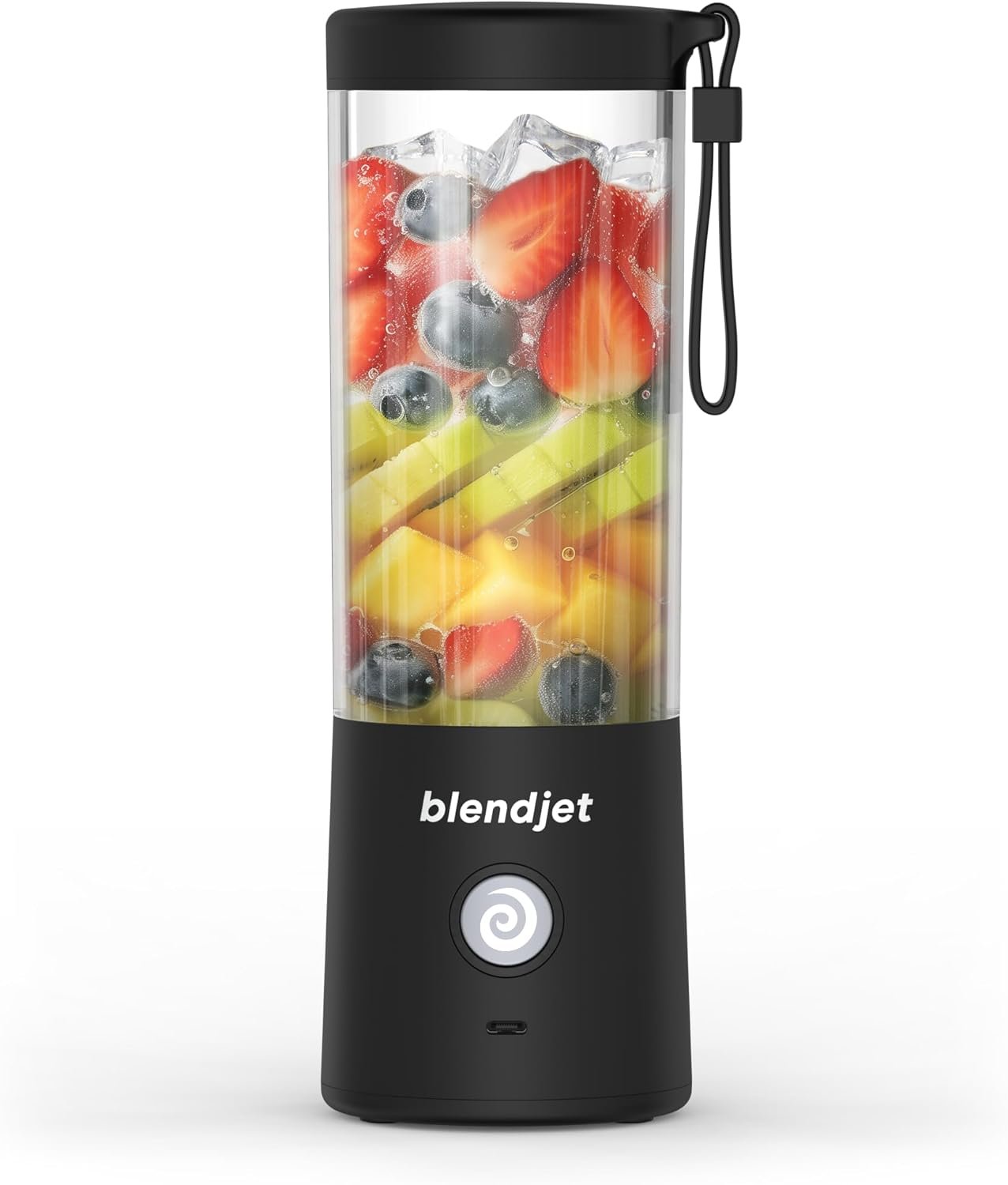 BlendJet 2 Portable Blender for Smoothies & Shakes – 16oz BlendJet Cordless Personal & Small Blender, USB-C Rechargeable & Self Cleaning – (Black)
