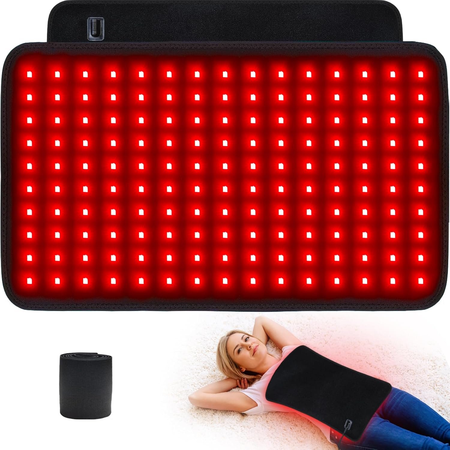 Red Light Therapy for Body Large 19.8″ x 12″ Infrared Heating Pad Wrap for Back Waist Shoulder Knee Feet Joints Pain Relieve, Diminish Inflammation, Ideal Gift