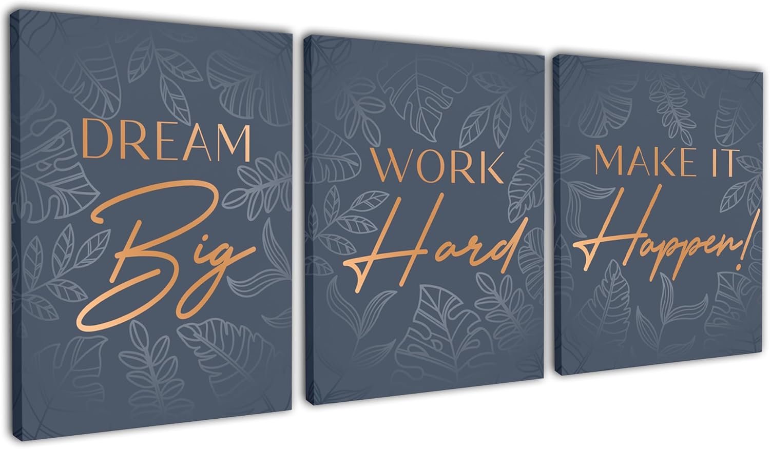 HoneyKICK I AM Affirmations Framed Canvas Set – Set of 3 Inspirational Wall Art – Wall Decor for Living Room, Bedroom, Office Decor for Women – Motivational Home Decor Gift