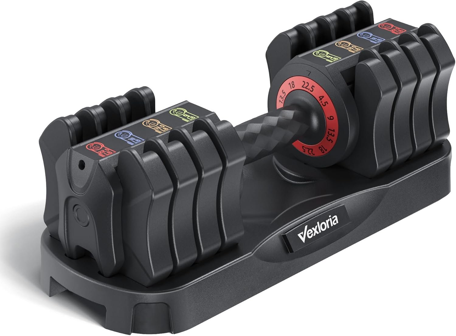 Adjustable Dumbbell Set, 22.5lb 5-in-1 Quick Adjust Dumbbell, Free Weights with Storage Tray for Home Gym, Full Body Workout Equipment for Men & Women