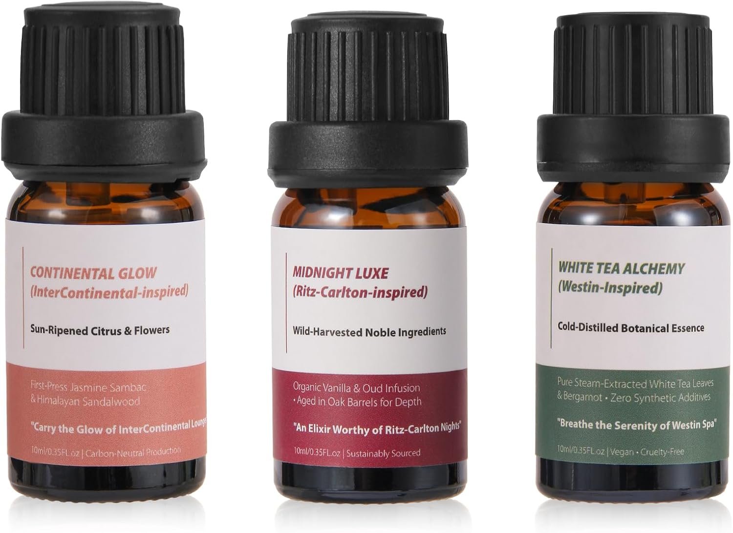 Luxury Hotel Collection Diffuser Oil(3×0.34 fl oz) |Essential Oil for Diffuser,Humidifier,Aromatherapy,Candle and Soap Making, Inspired by Ritz-Carlton, Westin, InterContinental,Gift for Women
