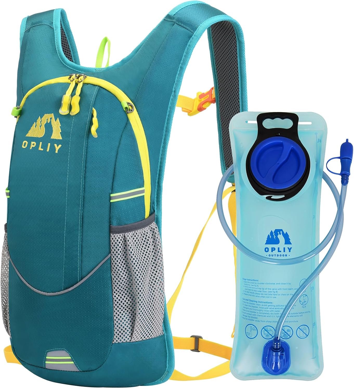Hydration Backpack with 2L Water Bladder – Lightweight & Durable for Running, Hiking, Biking – Adjustable Fit for Men, Women, Youth